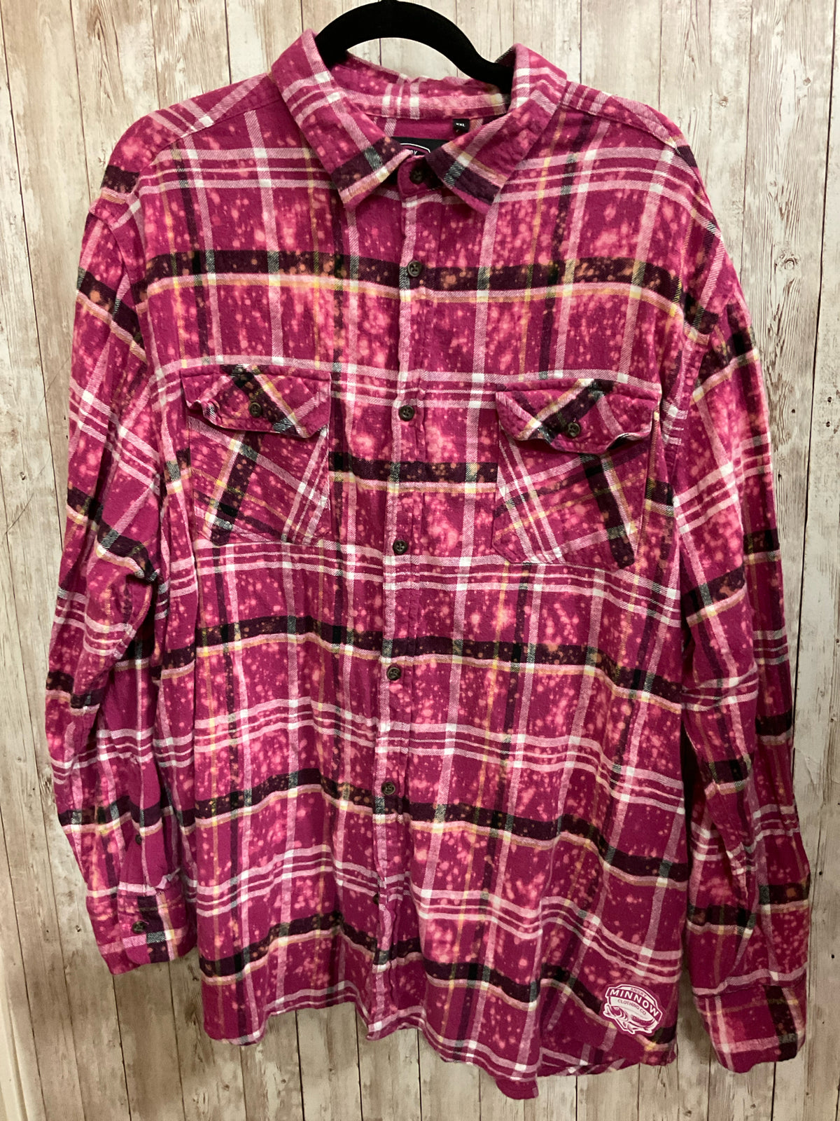Size XXL ANGRY MINNOW PINK PLAID Top