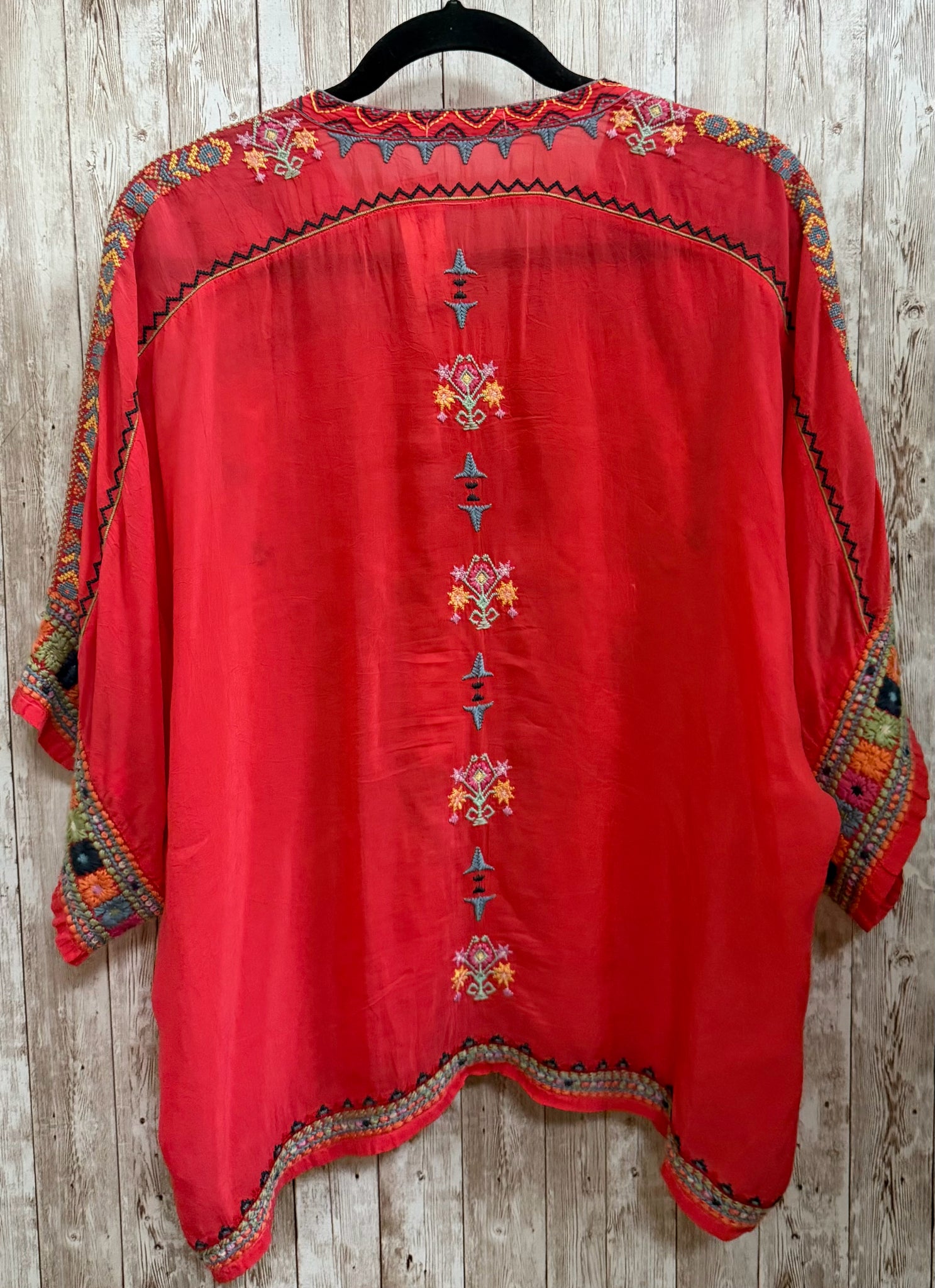 Size M JOHNNY WAS Red Print Top