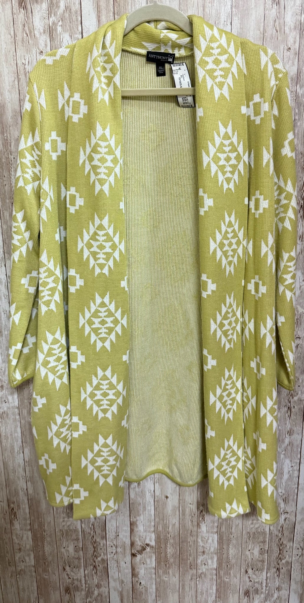Size XL ANTHONY LIME AND CREAM PRINT Cardigan