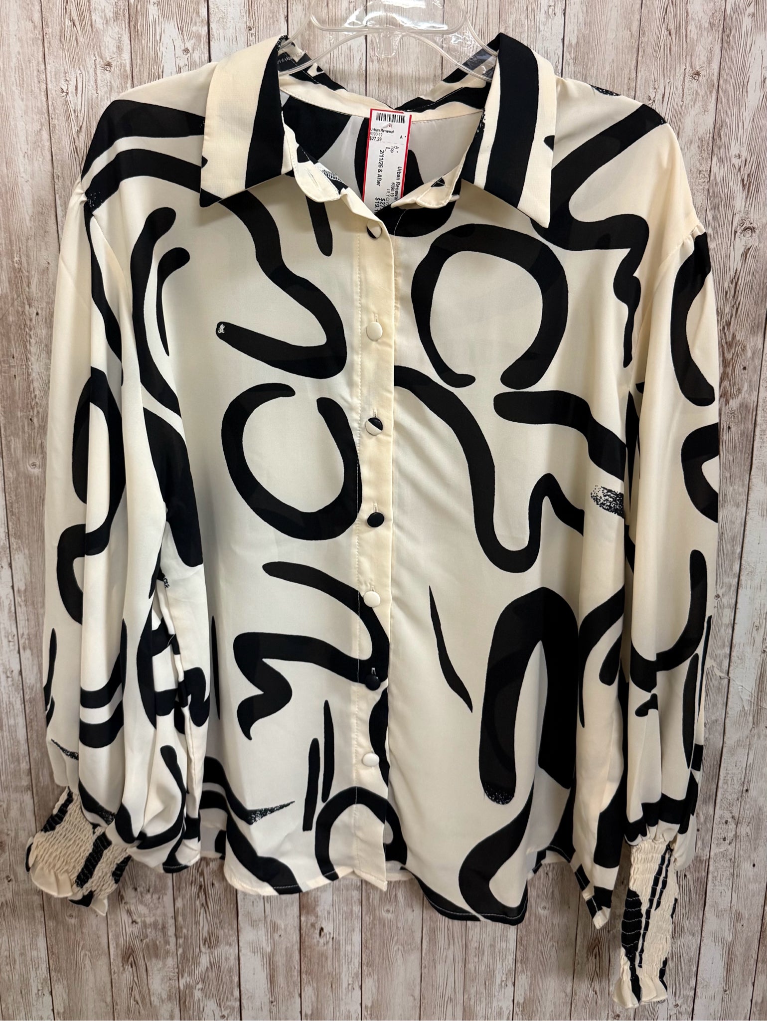 Size L LILY CLOTHING BEIGE AND BLACK Top