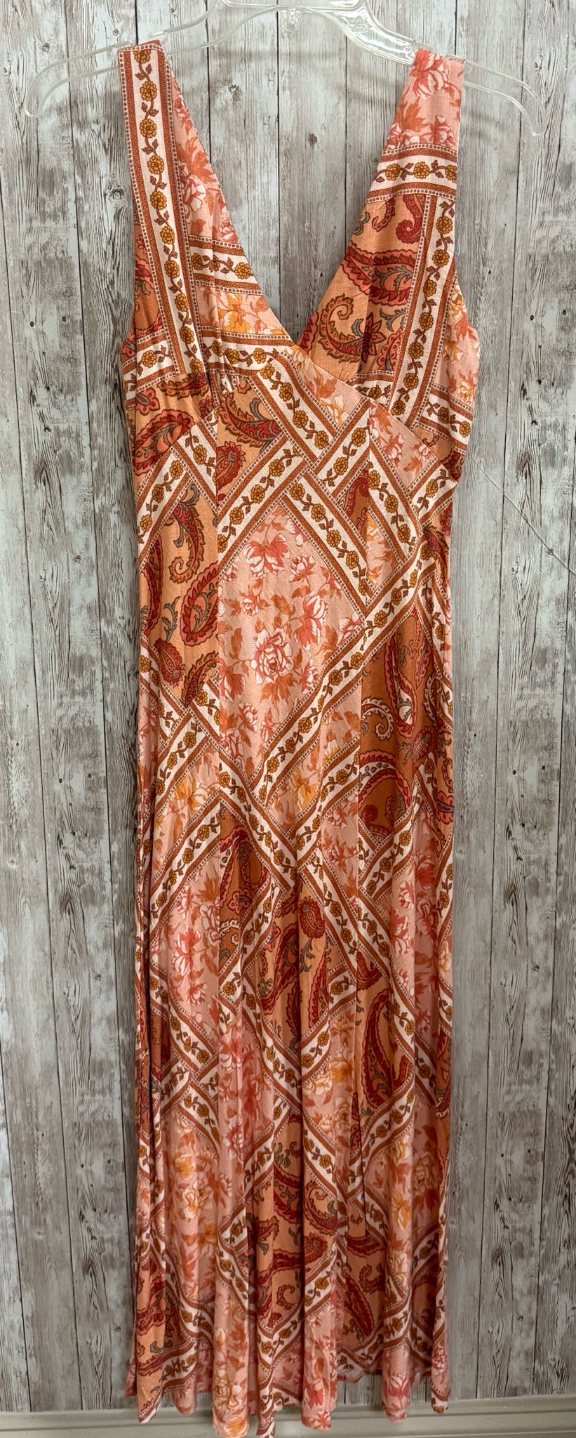Size S PAPER HEART Orange Print Dress