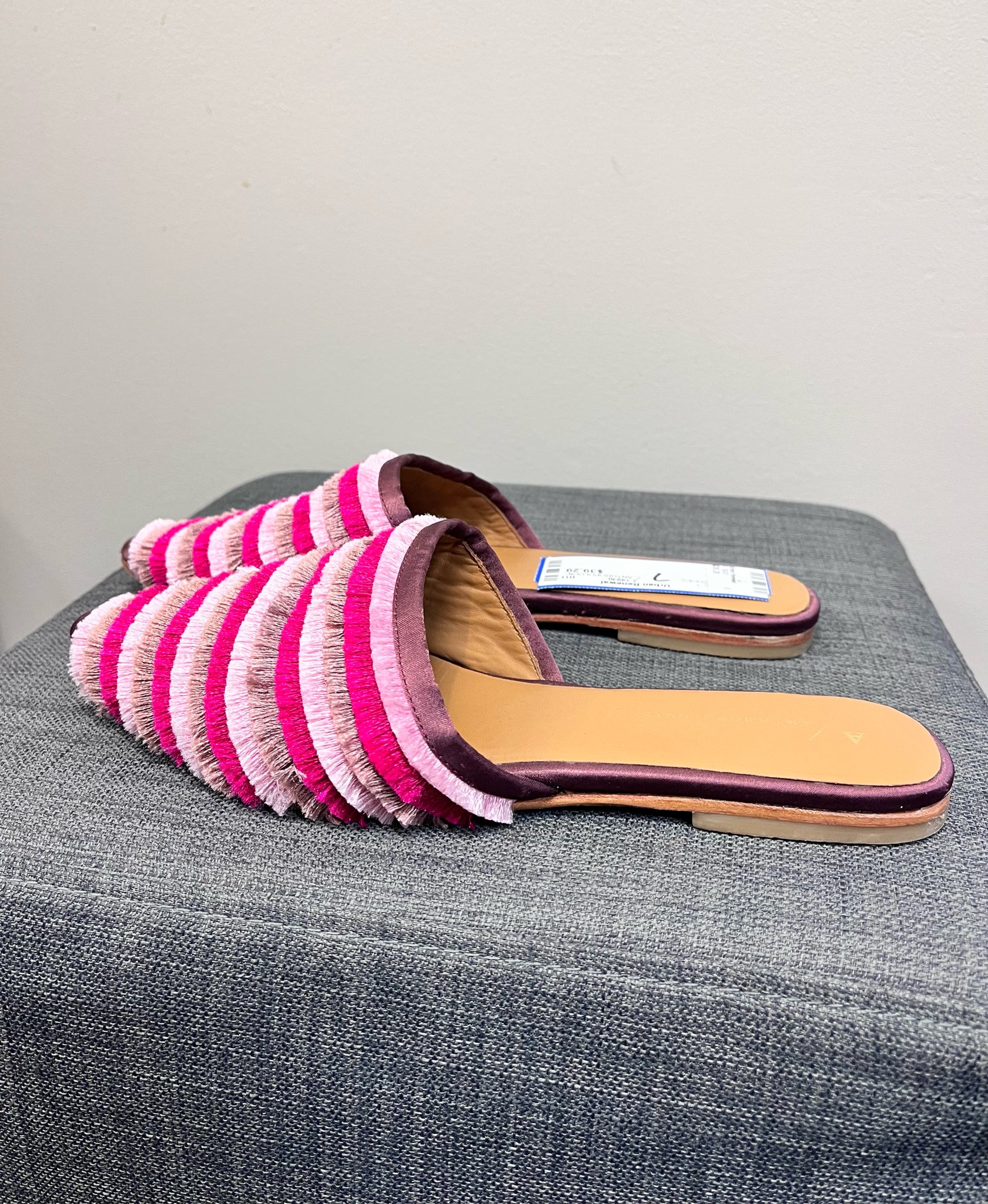 7 ANTHROPOLOGIE PINK STRIPE SHOES