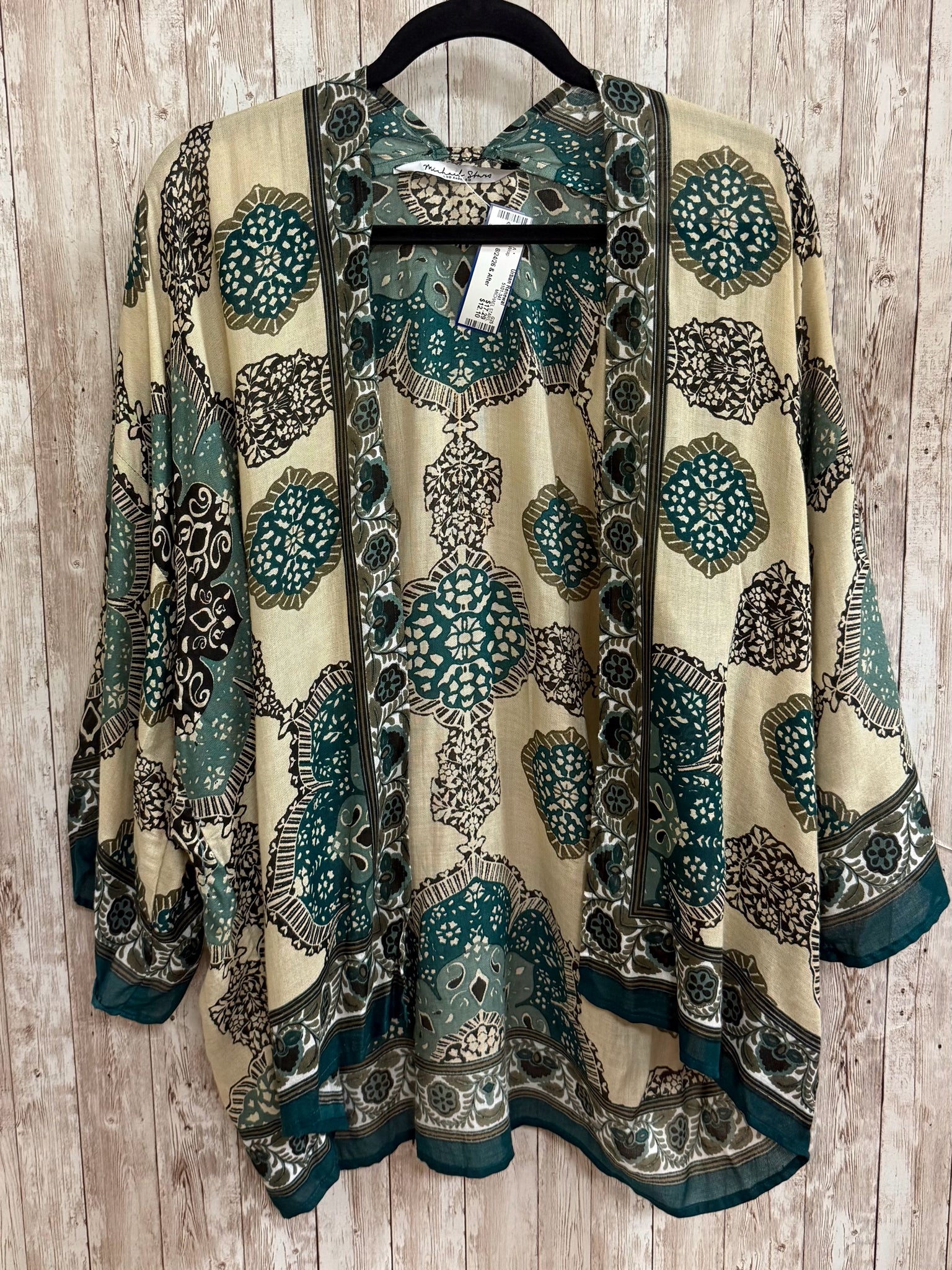 MICHAEL STARS BEIGE AND GREEN PRINT Wrap