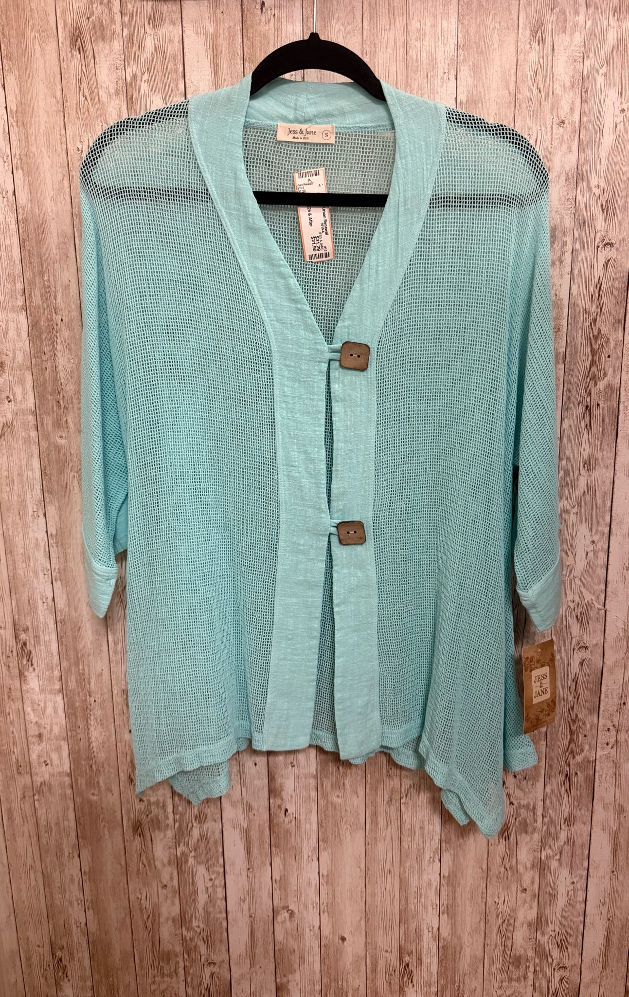 Size S JESS & JANE Turquoise Cardigan