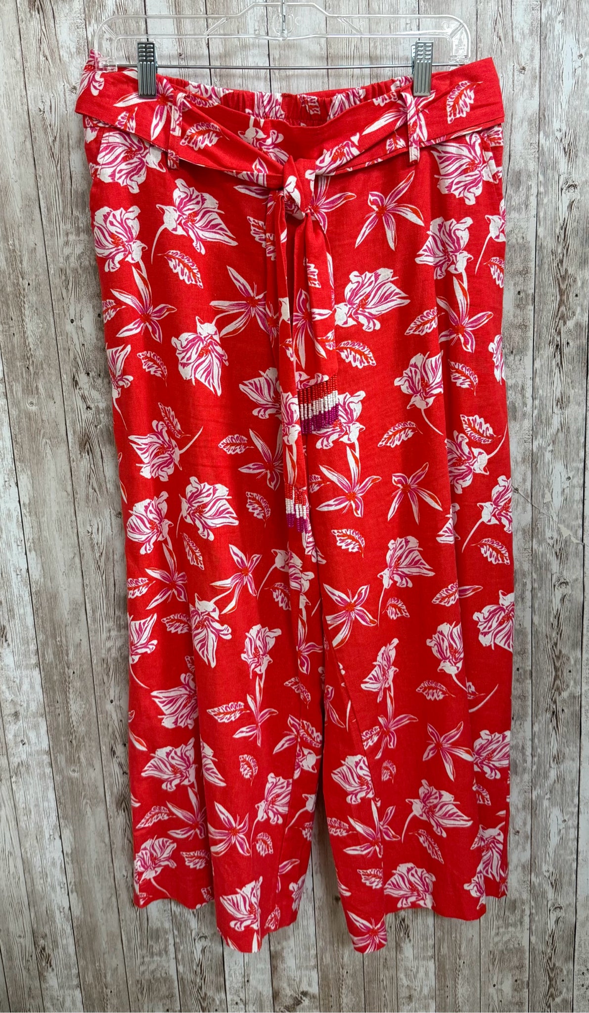 Size L MAISON D'AMELIE ORANGE AND WHITE FLORAL Pants