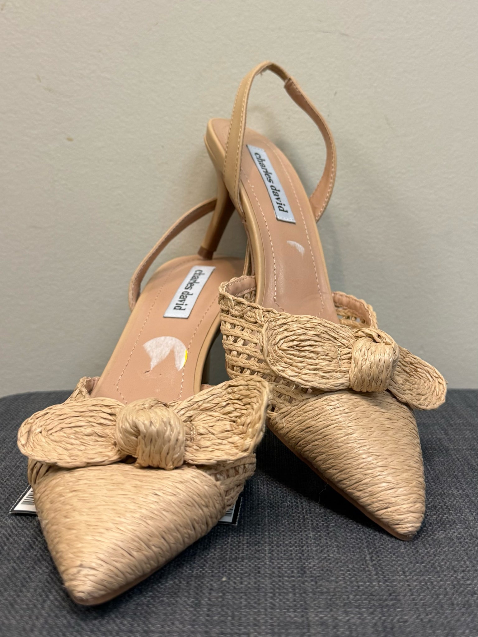 9 CHARLES DAVID RAFFIA SHOES