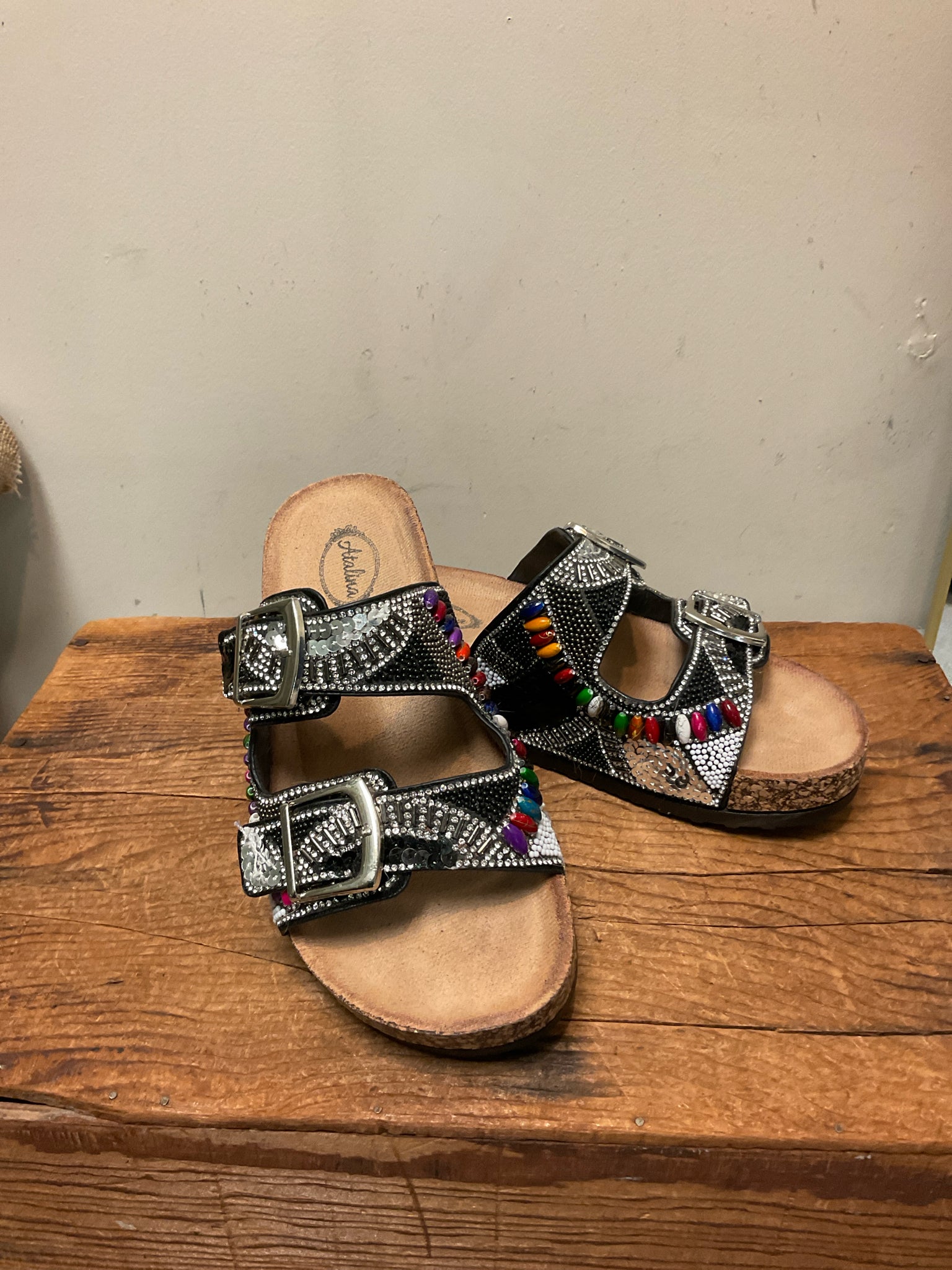 6 ATALINA Black & Silver SHOES