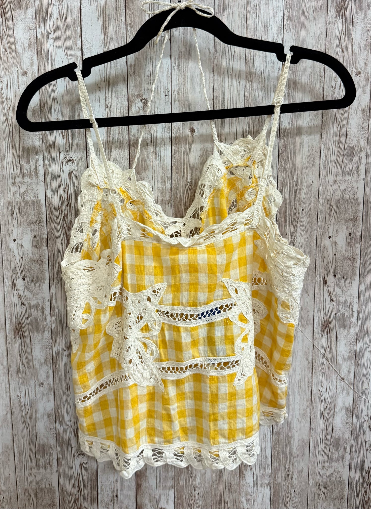 Size 6 FREE PEOPLE YELLOW PLAID Top