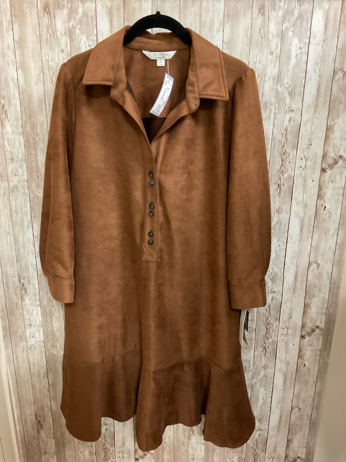 Size L ROBBIE BEE Brown Dress
