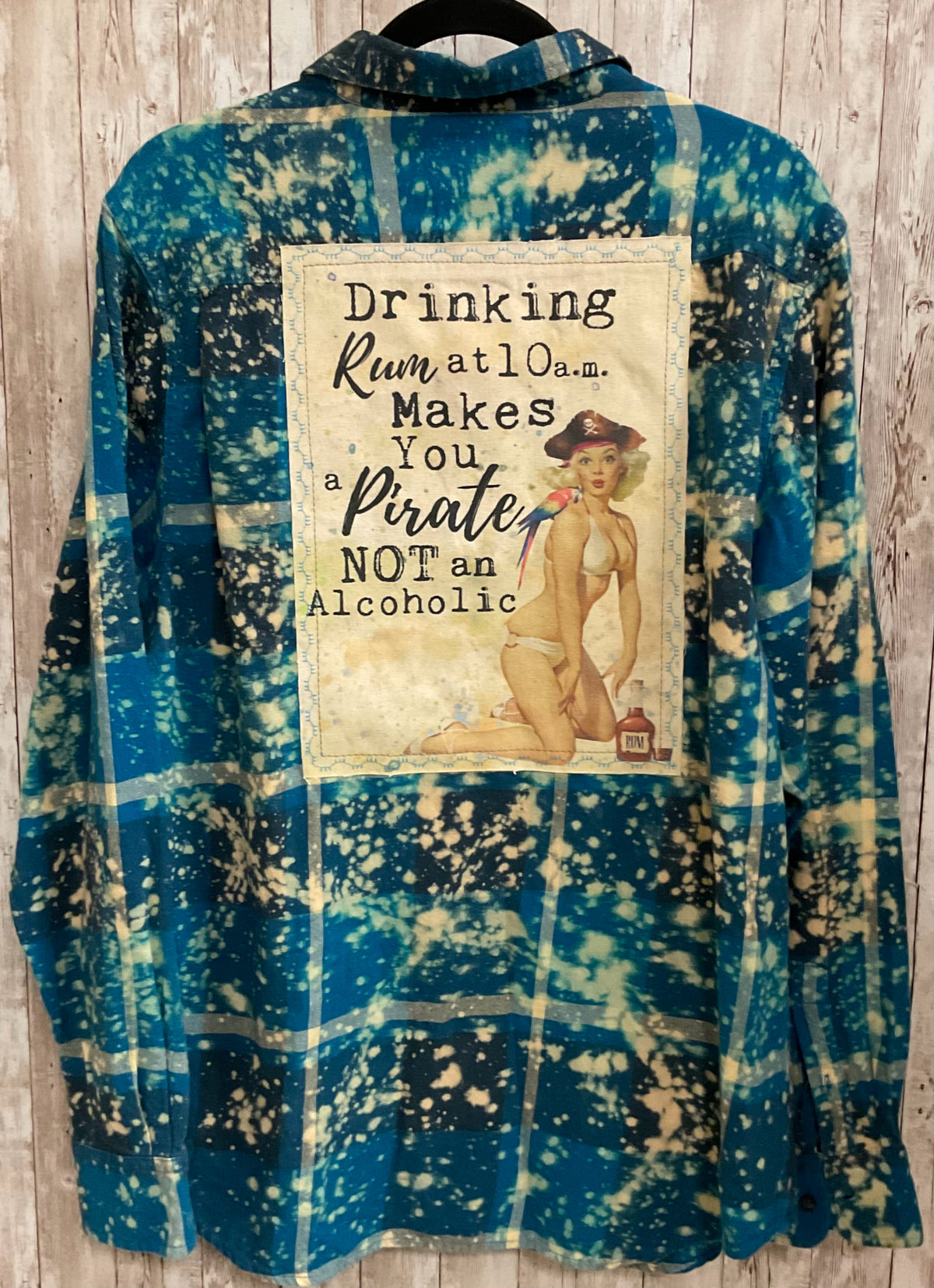 Size XXL ANGRY MINNOW BLUE PLAID Shirt