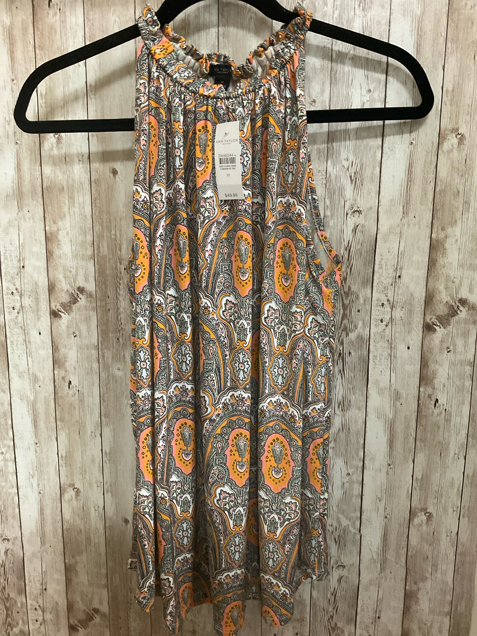 Size M ANN TAYLOR GOLD AND WHITE Top