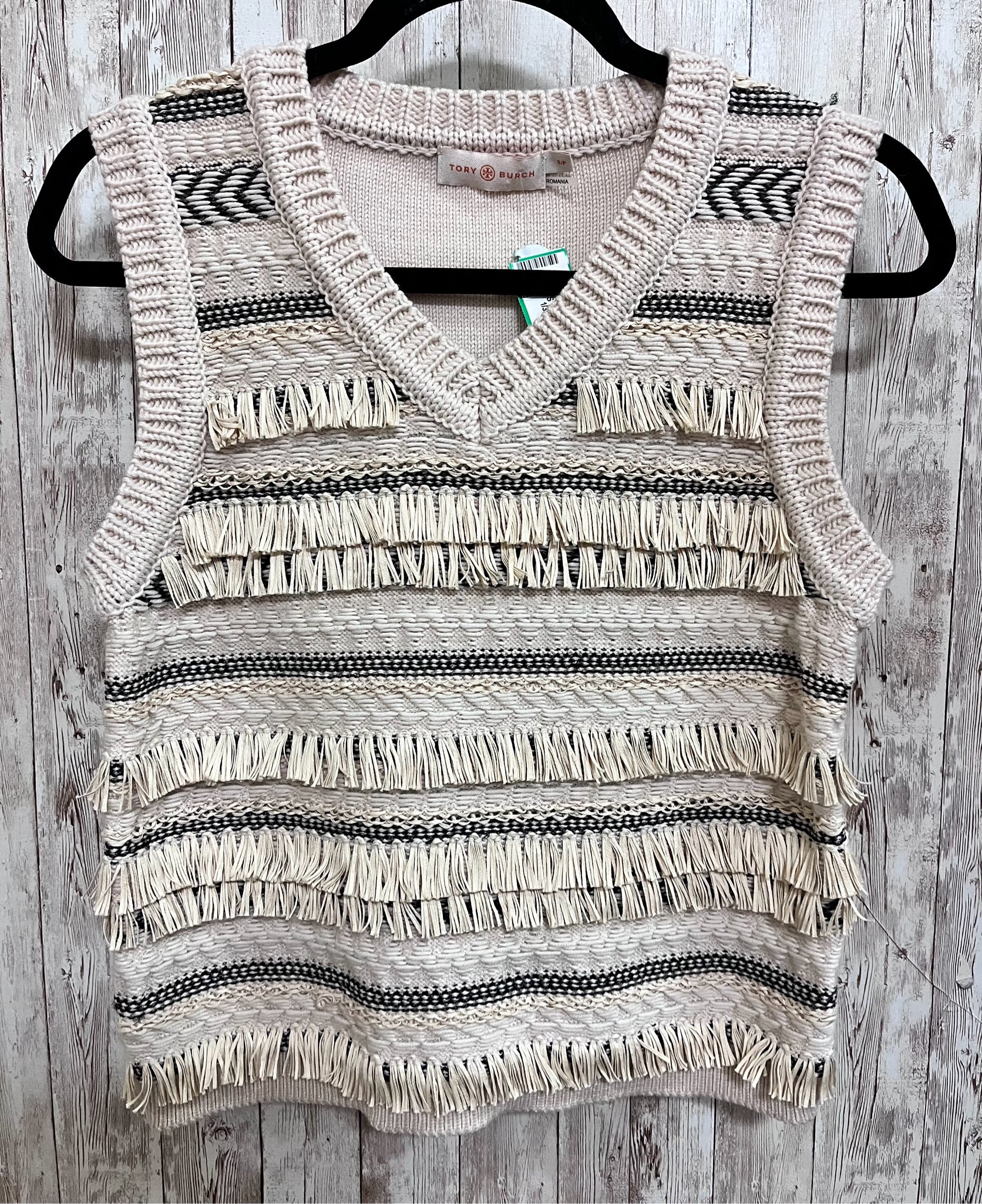 Size S TORY BURCH CREAM PRINT Vest