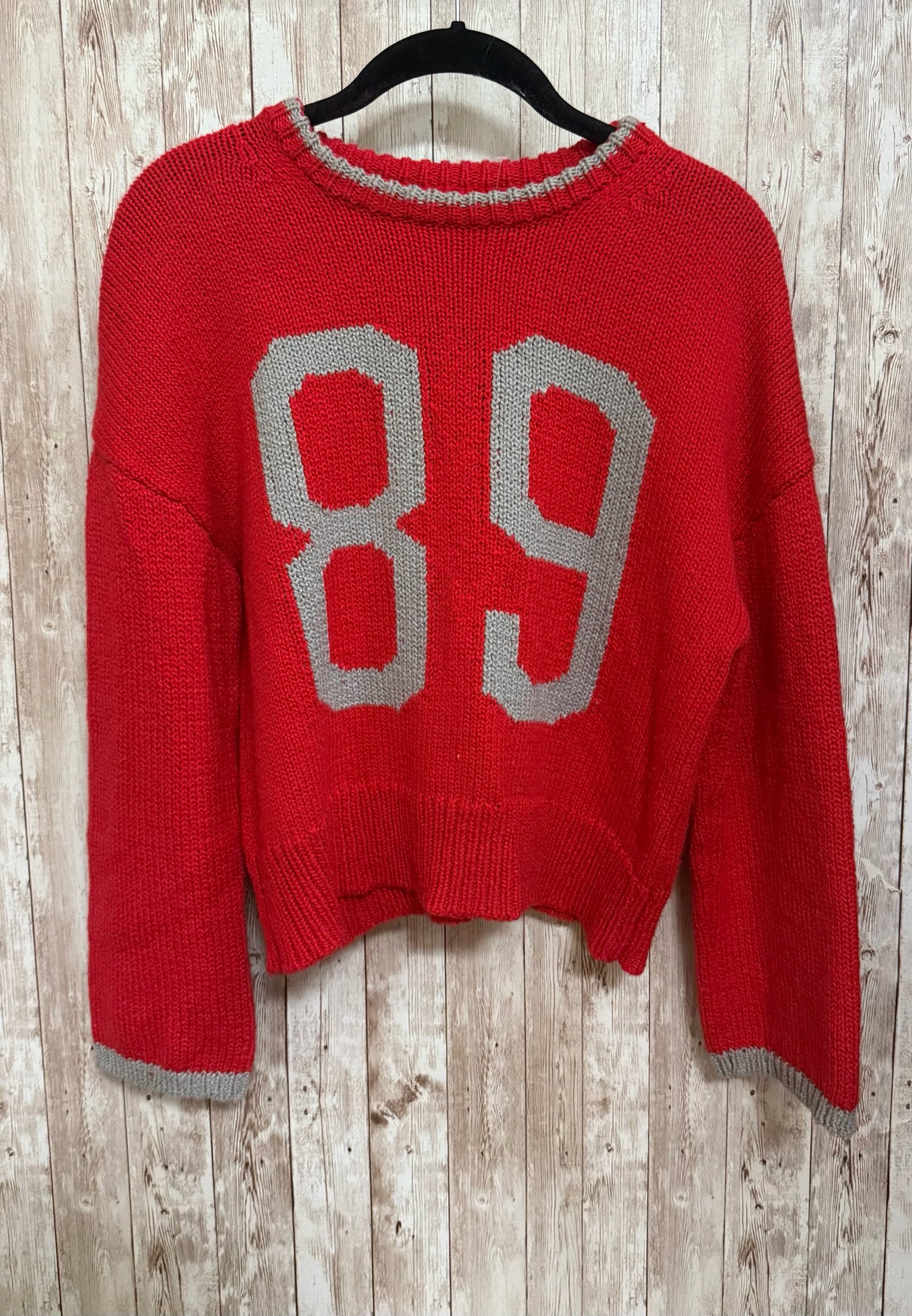 Size S PORRIDGE RED AND GREY Sweater