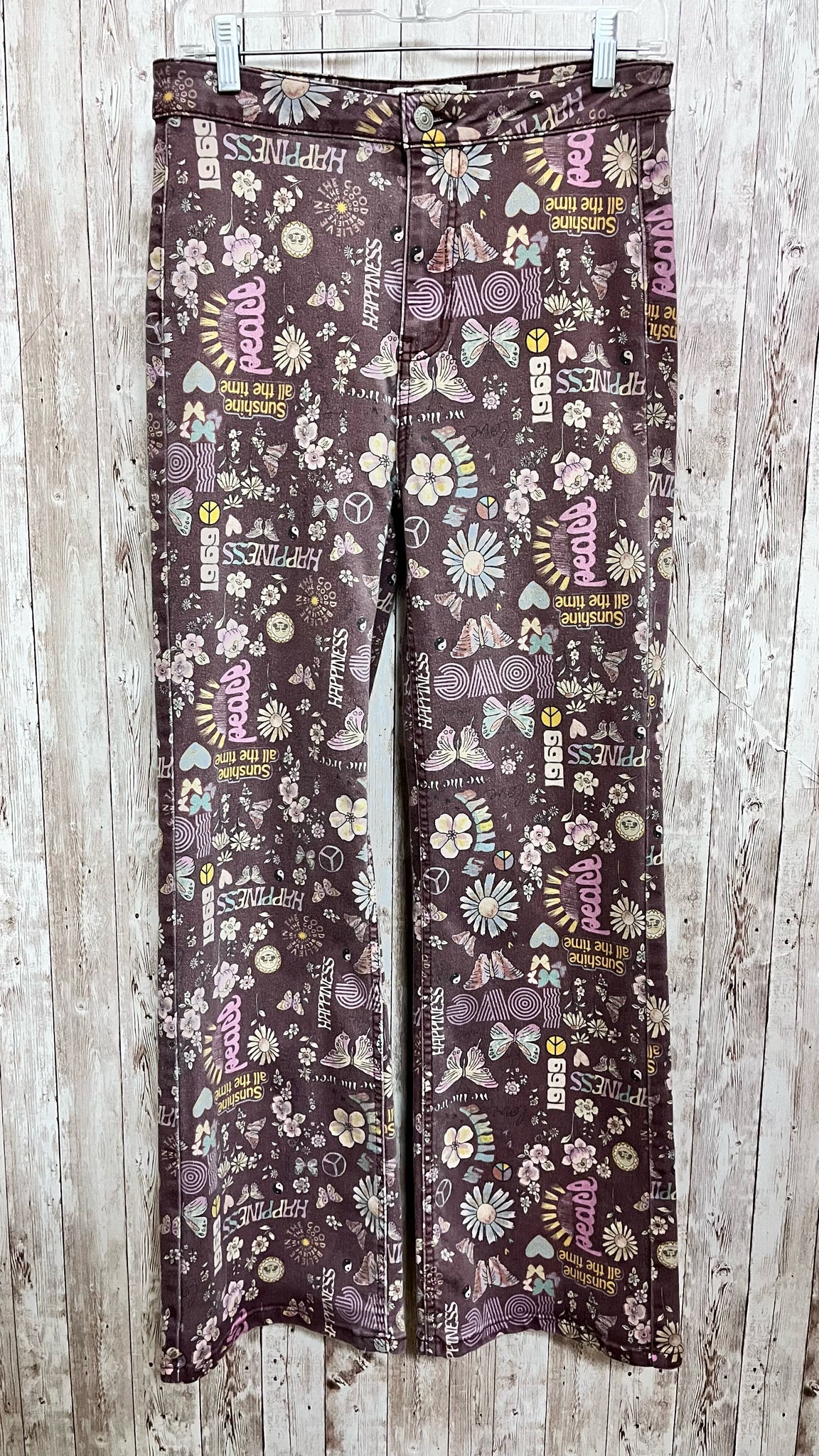 Size 6 WE THE FREE Brown Print Pants
