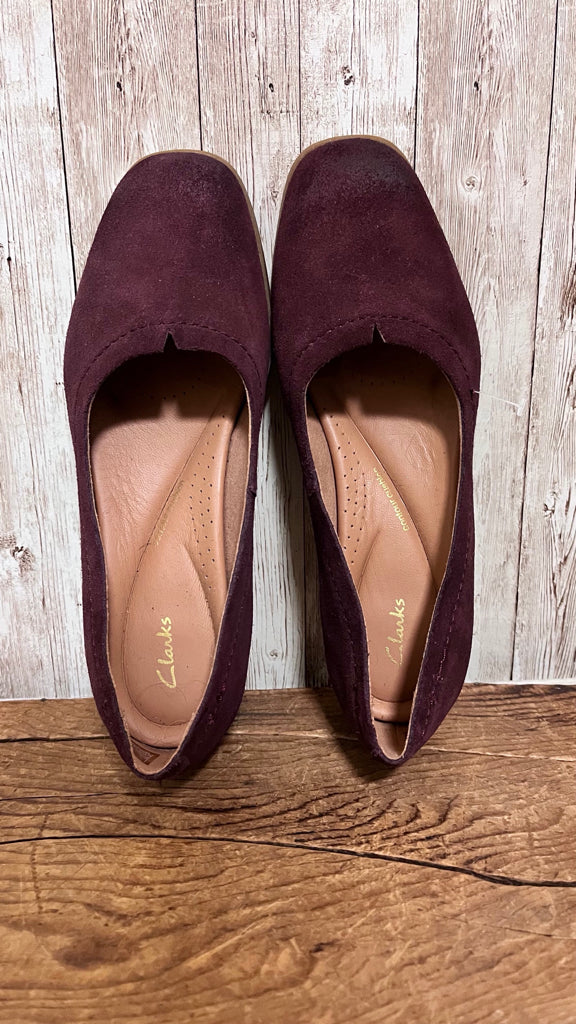 7 CLARKS Burgundy SHOES