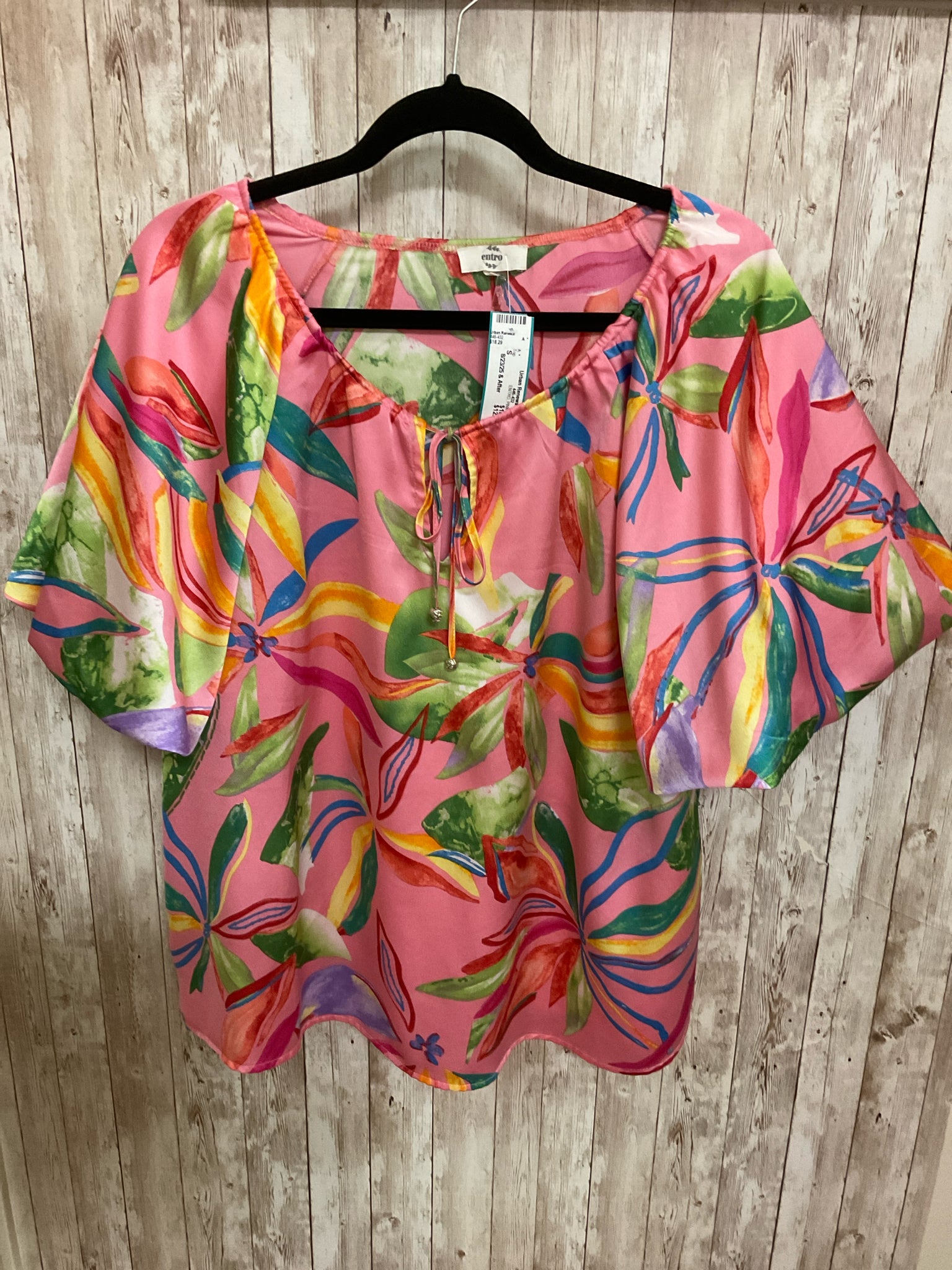 ENTRO Size S PINK FLORAL Top