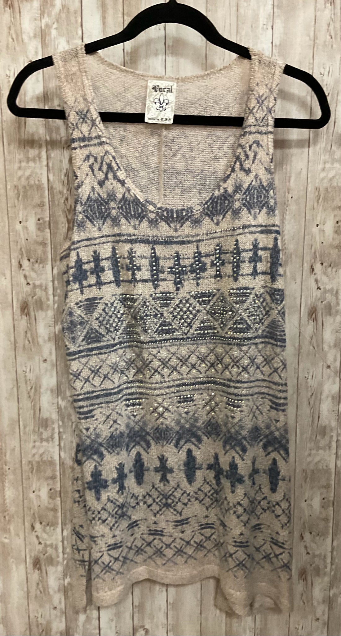Size L VOCAL CREAM AND BLUE PRINT 2 PC Dress