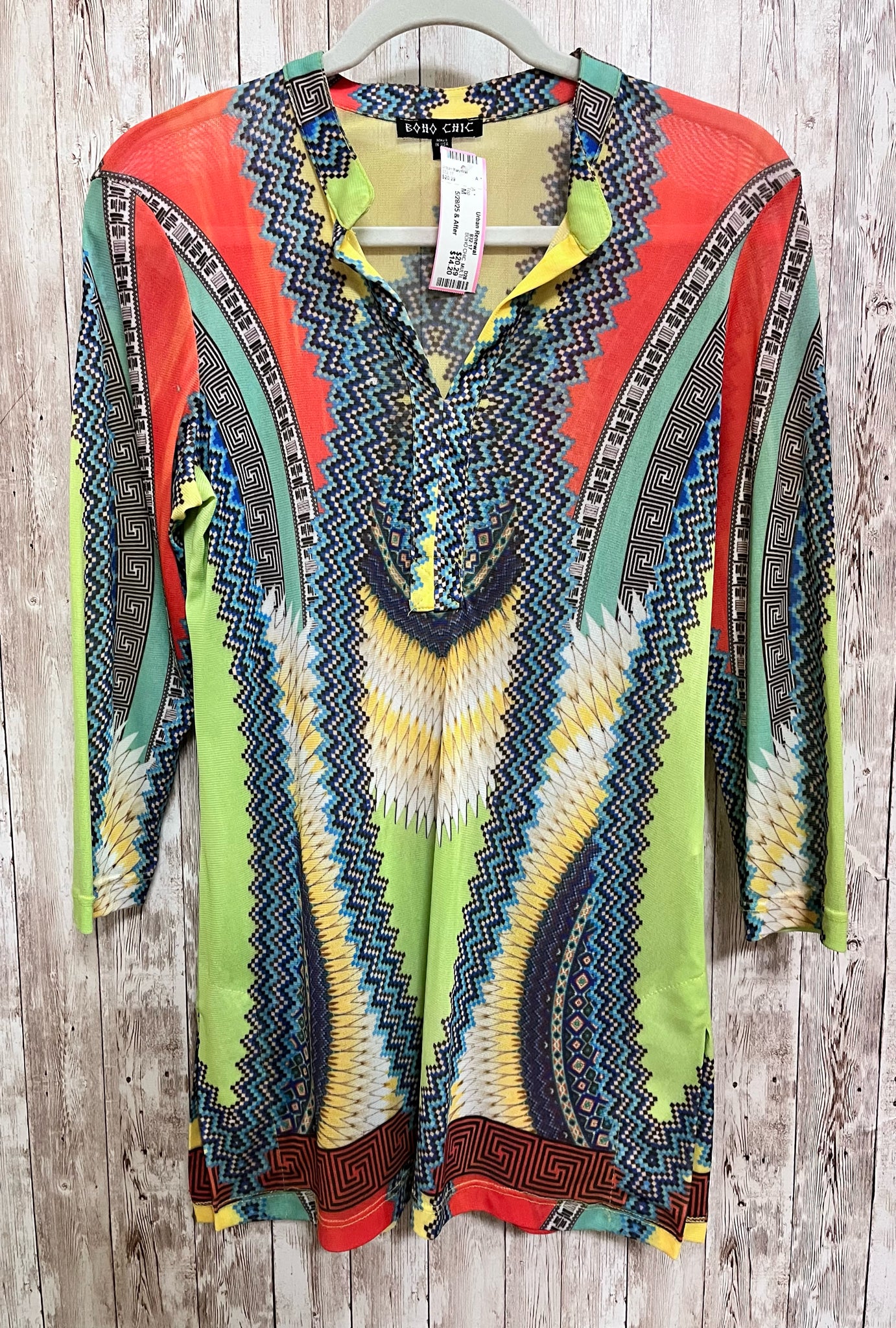 BOHO CHIC Size M MULTI PRINT Top