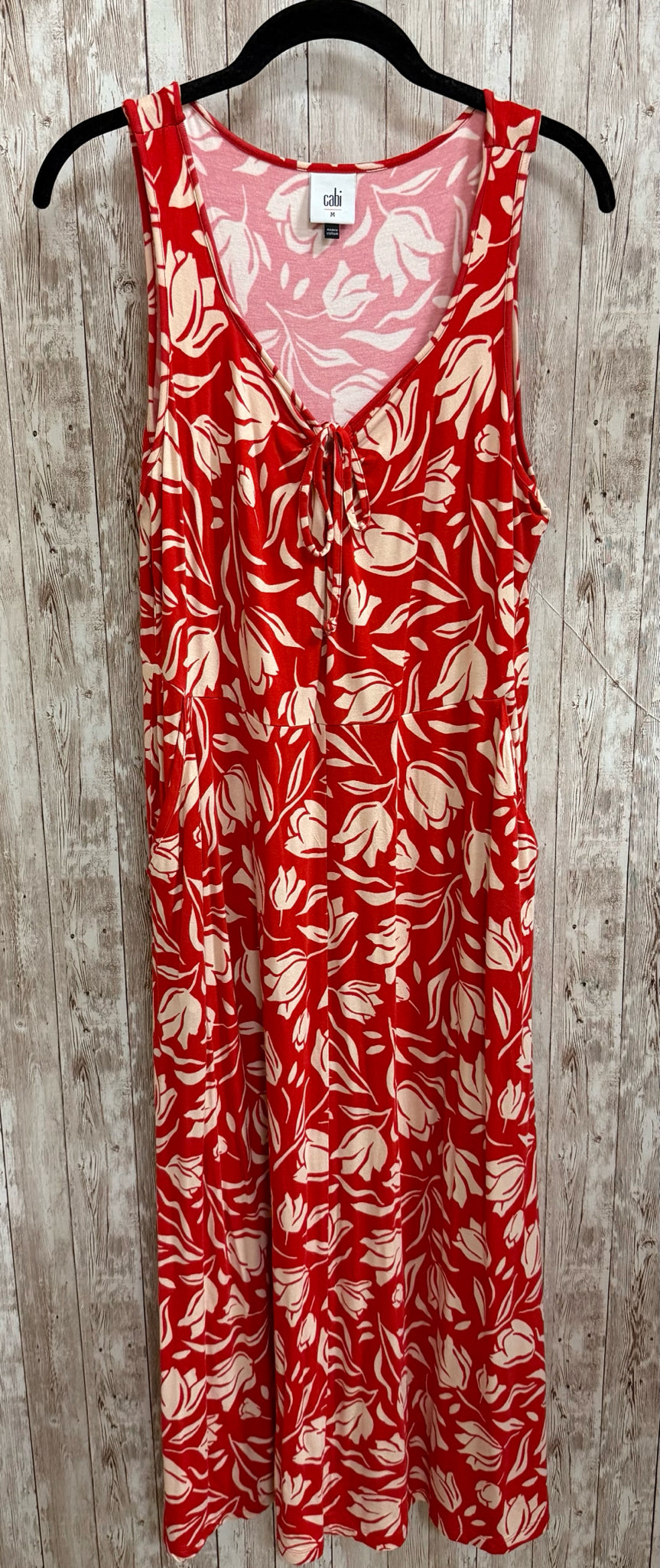 Size M CABI Red Print Dress