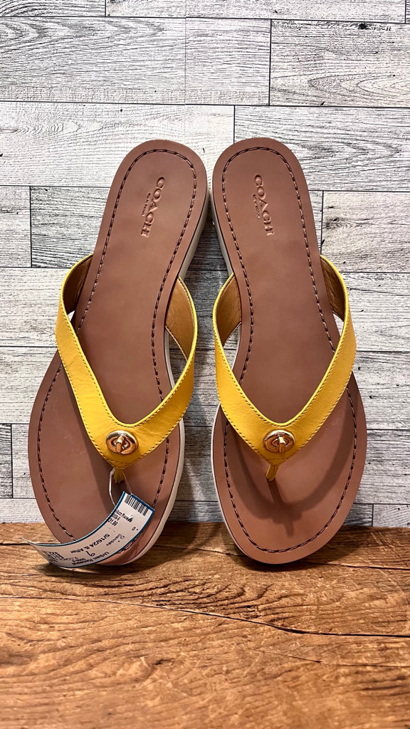 9 COACH Yellow Sandals