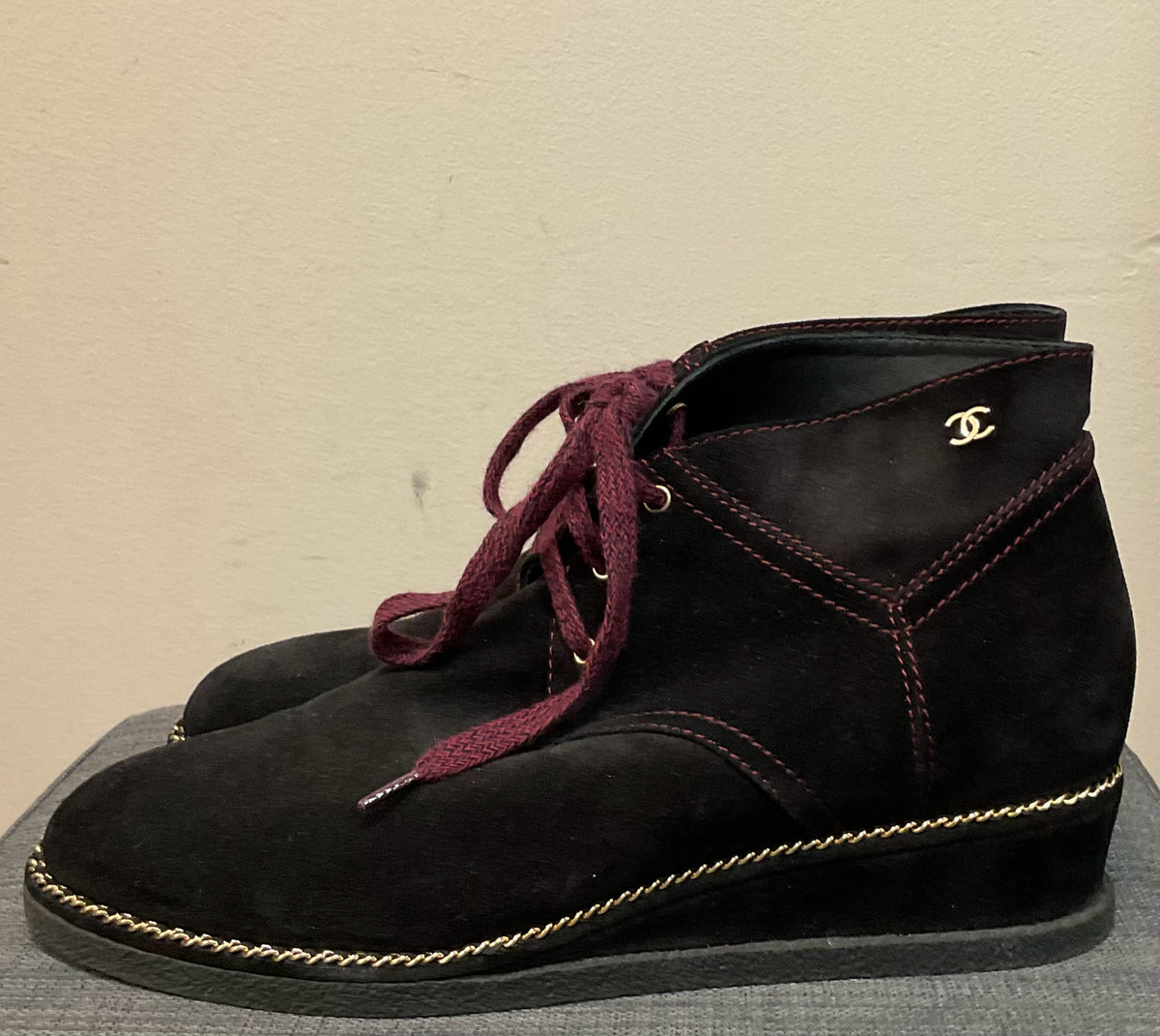 11 CHANEL Maroon Boots