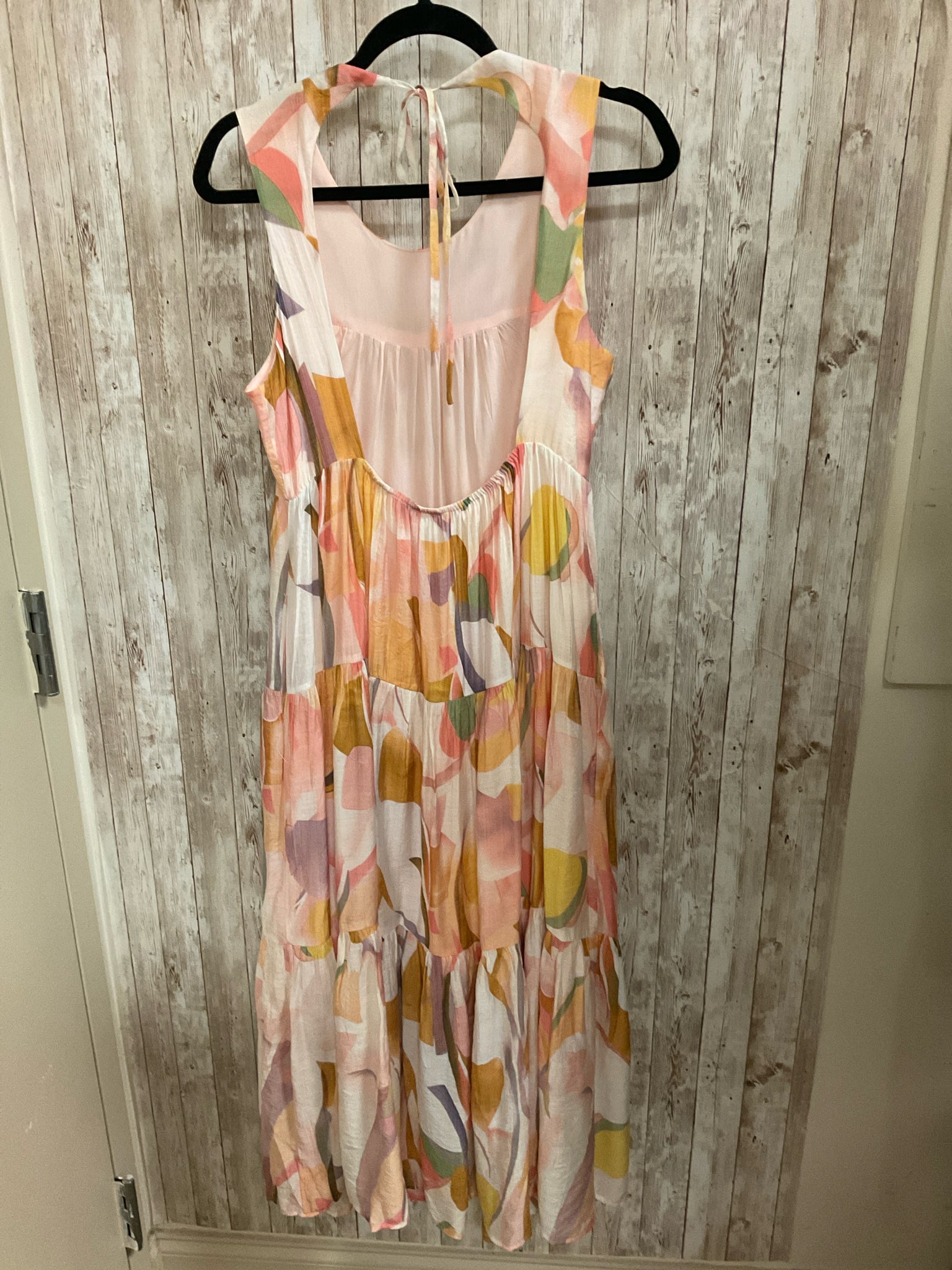 Size M FAB'RIK BEIGE AND YELLOW PRINT Dress