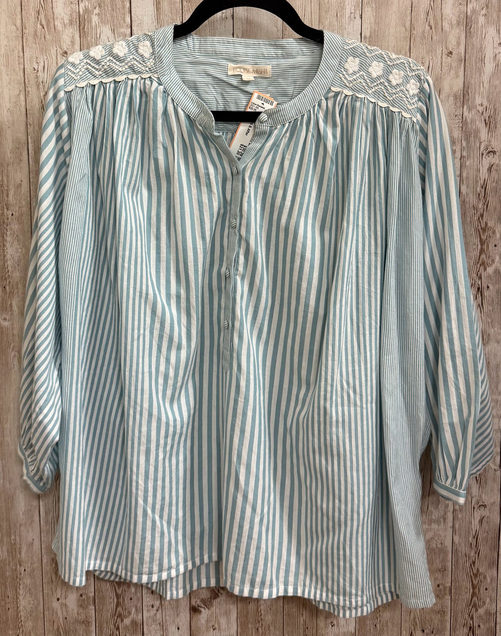 Size L LOUISE MISHA WHITE AND LIGHT BLUE Top