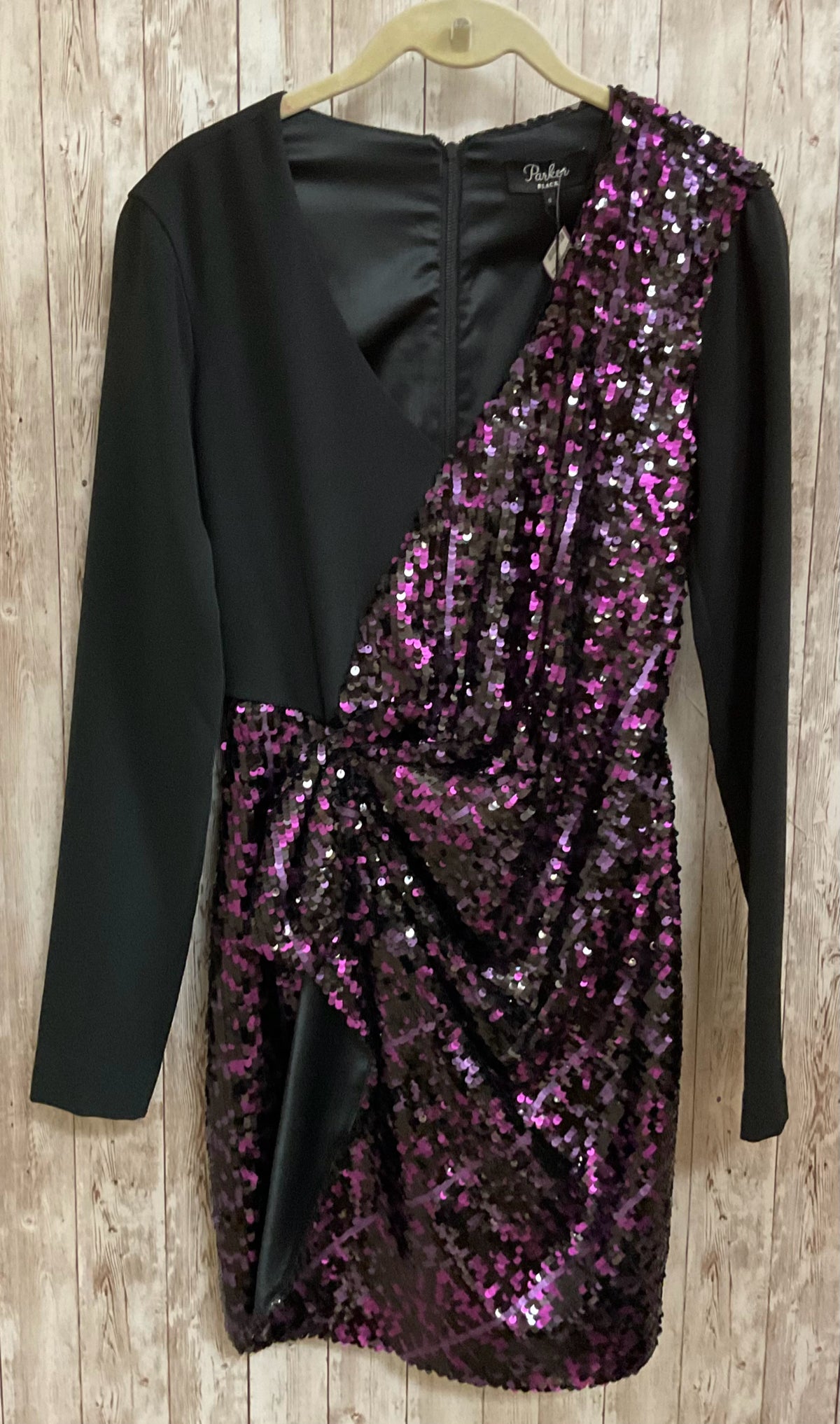 Size 0P PARKER PURPLE AND BLACK Dress