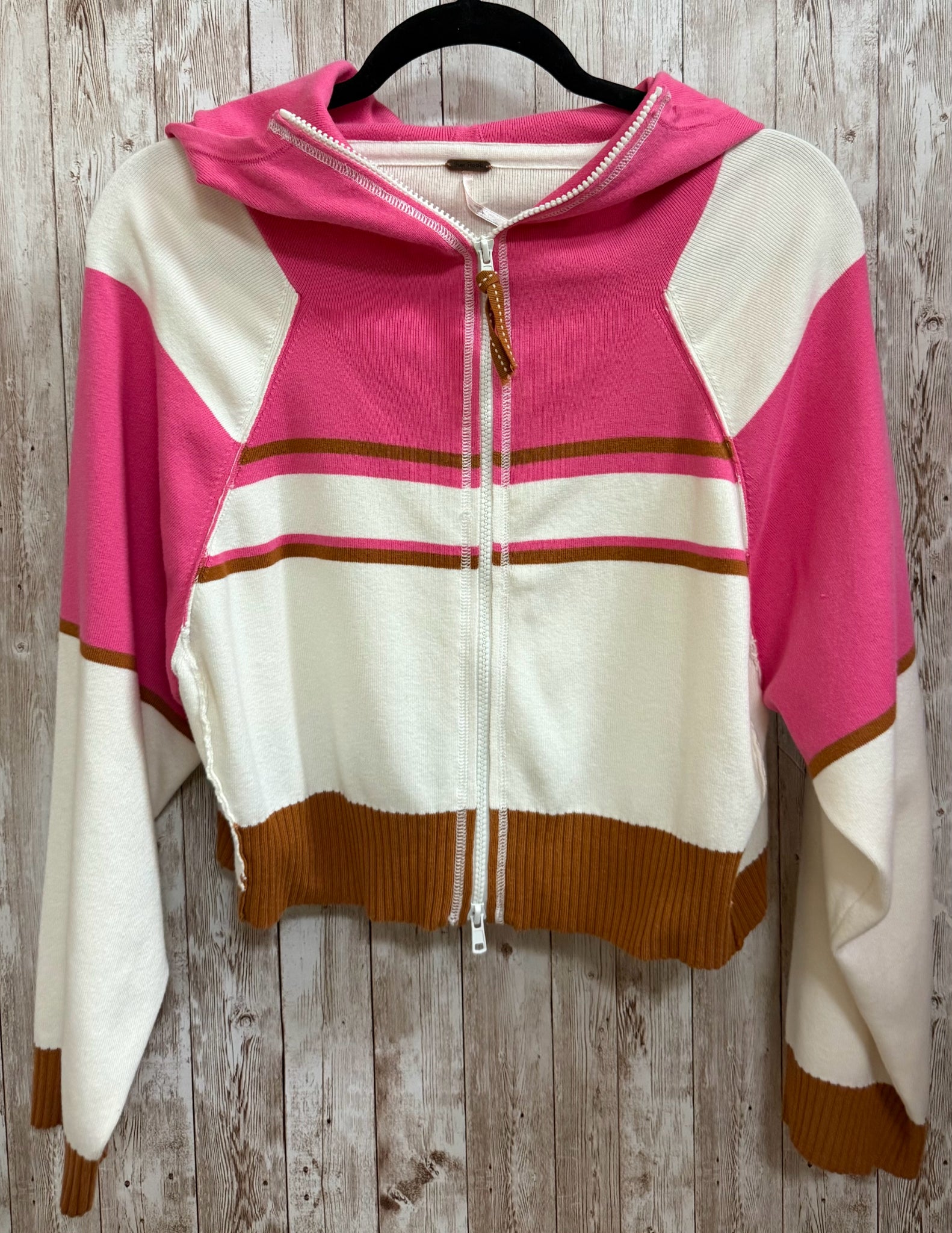 Size XS FREE PEOPLE PINK AND CREAM Jacket