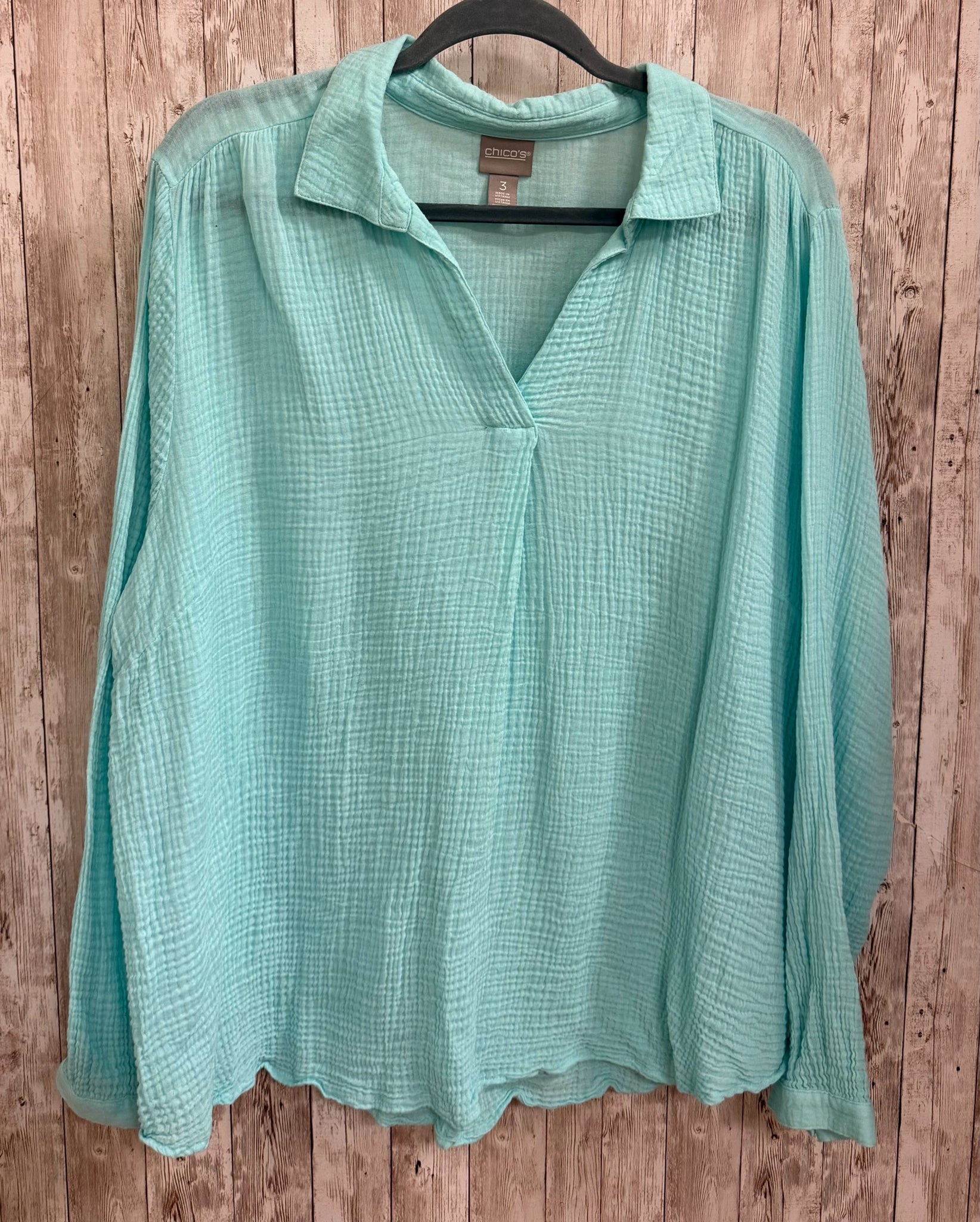 Size XL CHICO'S Turquoise Top