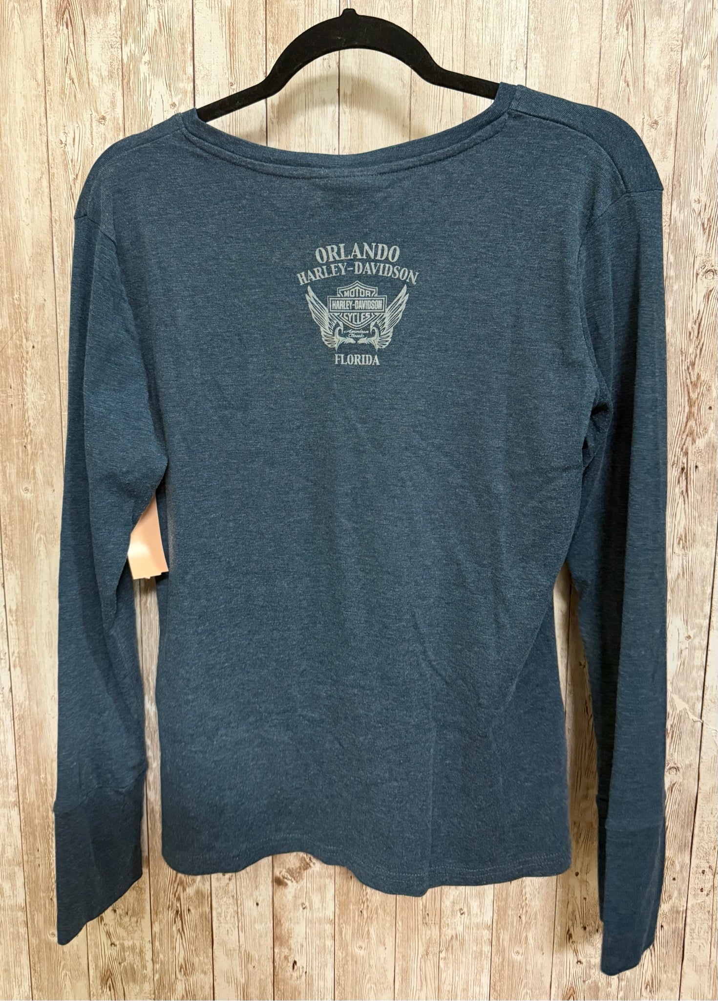 HARLEY DAVIDSON Size L Blue Top
