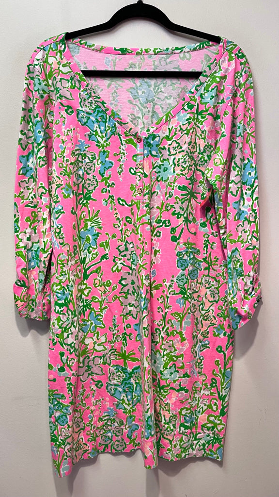 LILLY PULITZER Size XL PINK AND GREEN Dress