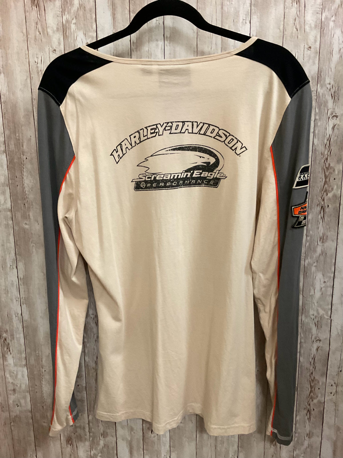Size L HARLEY DAVIDSON BEIGE AND GRAY Top