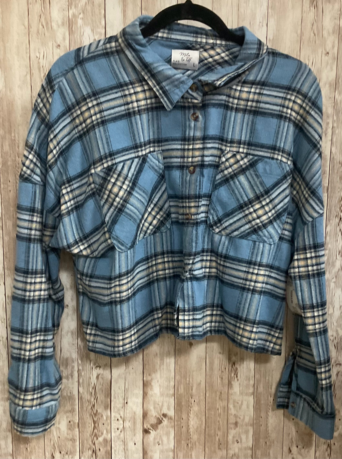 Size L MILA & TIFF BLUE PLAID Top