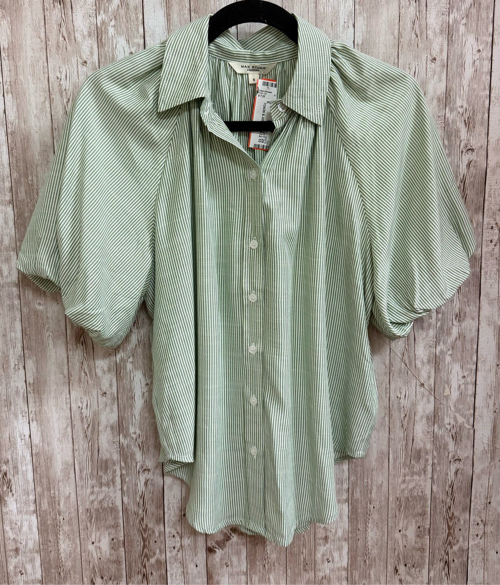 Size S MAX STUDIO GREEN STRIPE Top