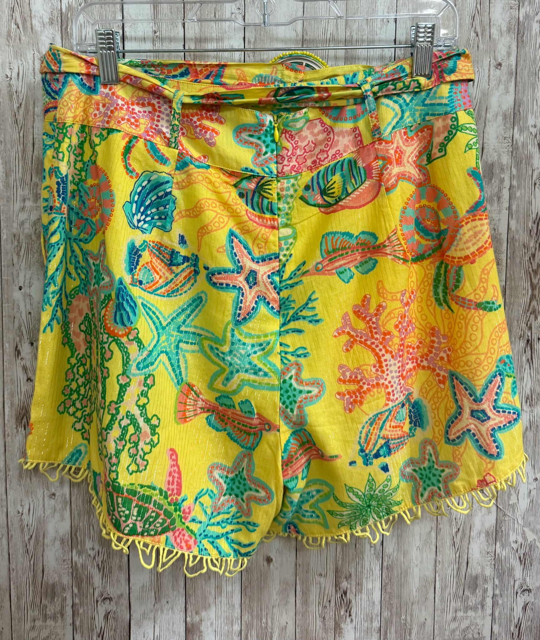 Size L CIEBON Yellow Print Shorts