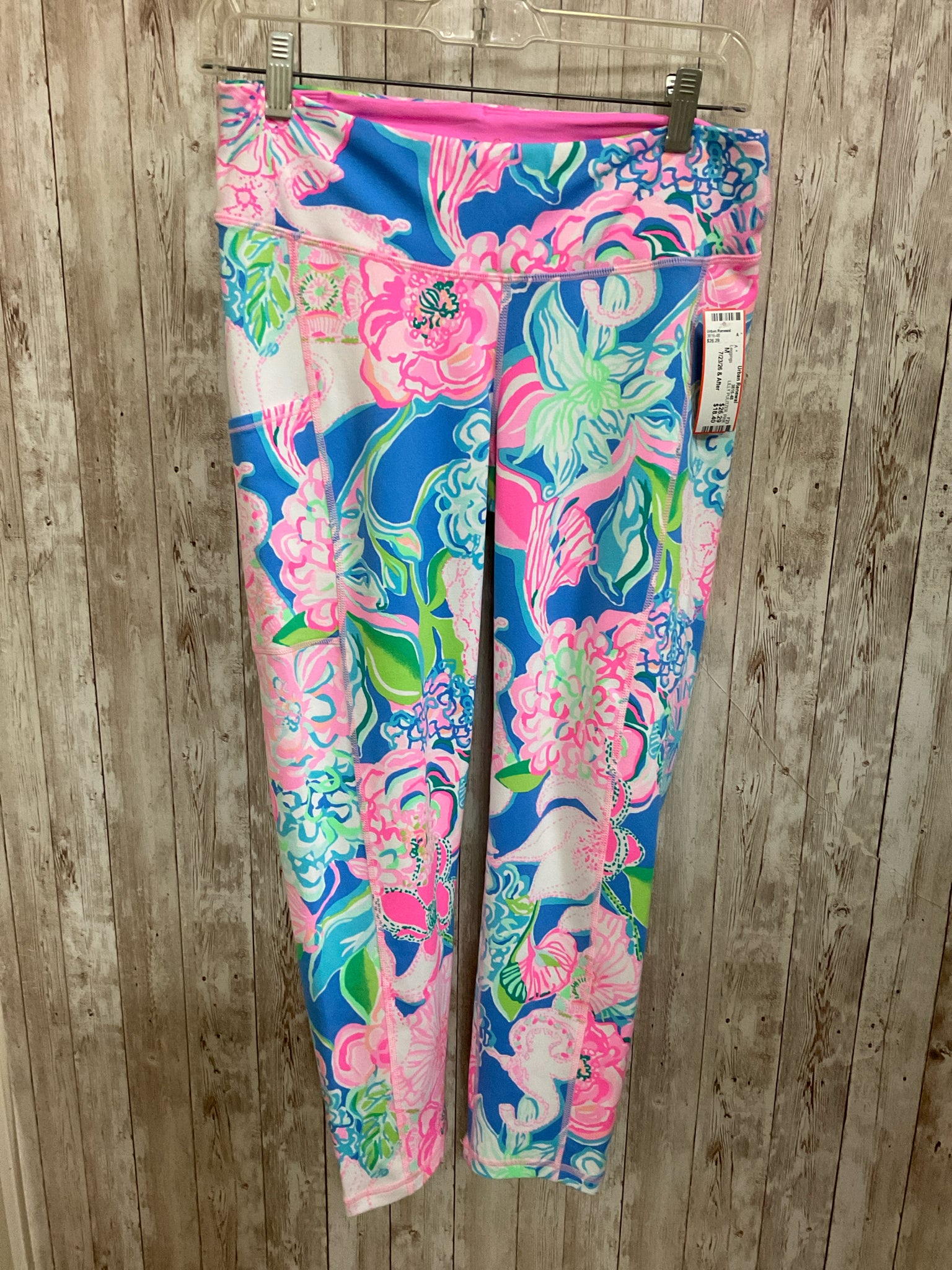 Size M LILLY PULITZER PINK AND BLUE Leggings