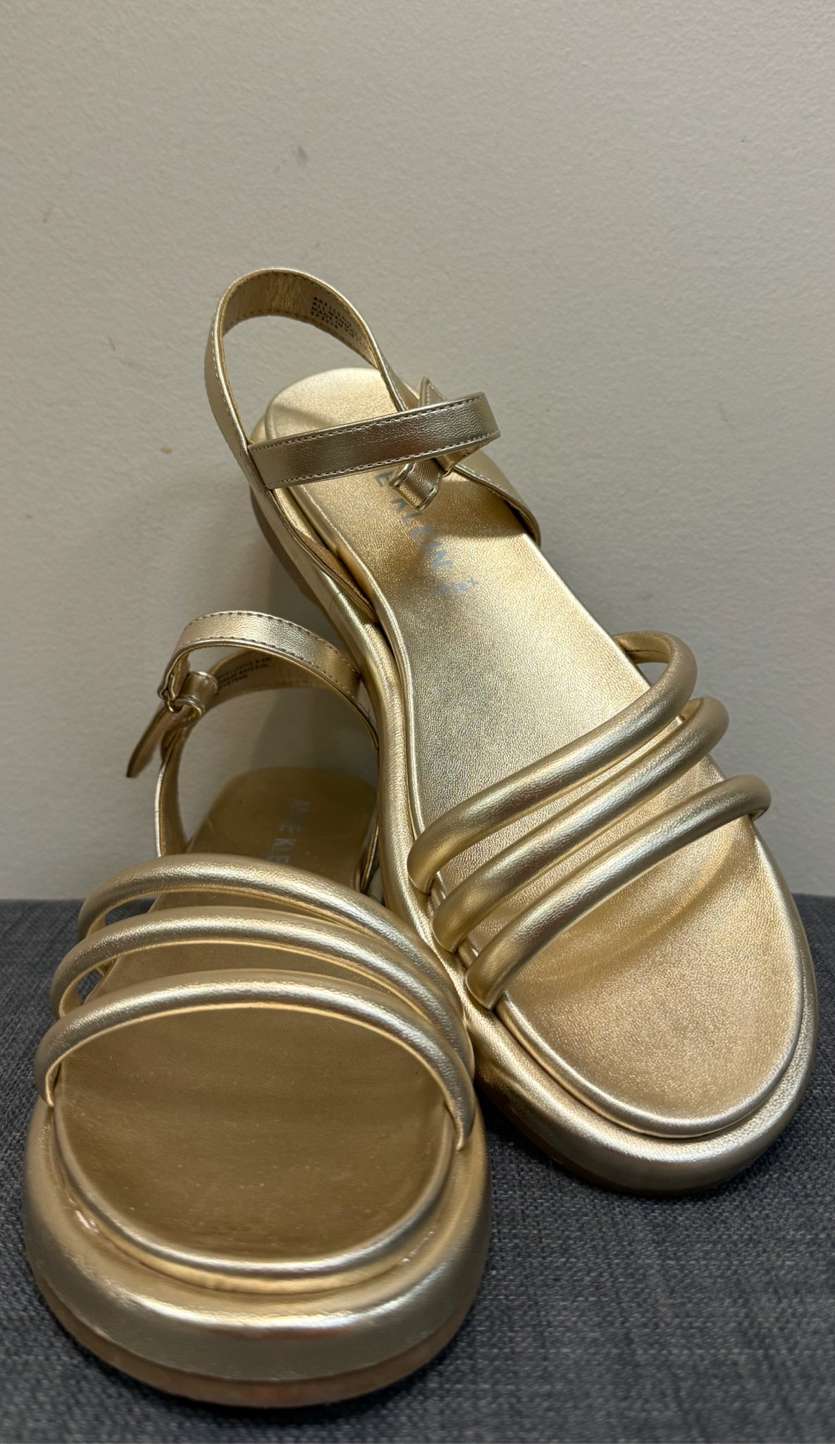 8.5 ANNE KLEIN Gold Sandals