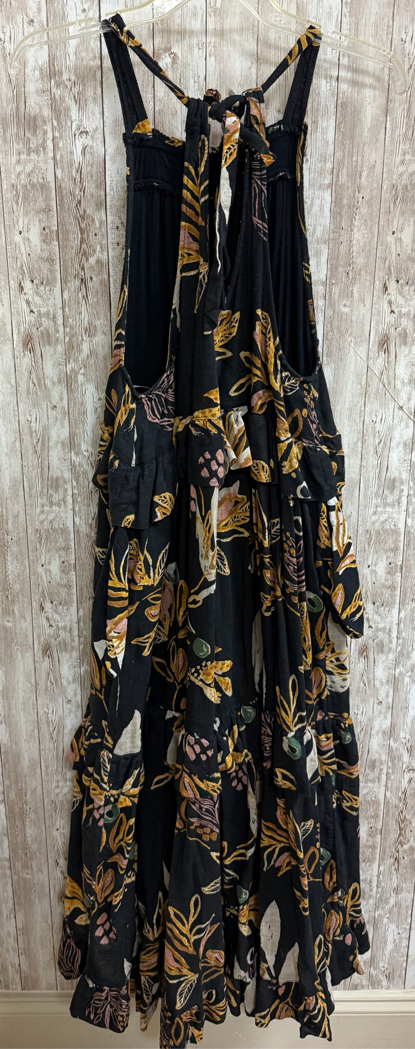 Size S FREE PEOPLE BLACK FLORAL Dress