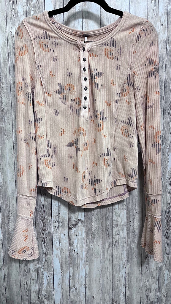 Size L FREE PEOPLE PEACH FLORAL Top