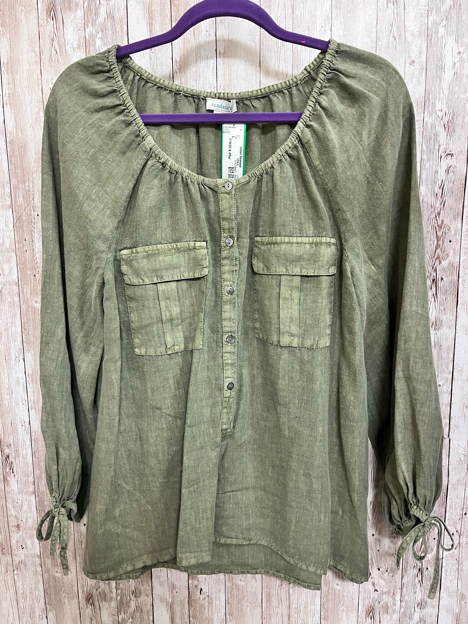 Size L SUNDANCE Olive Top