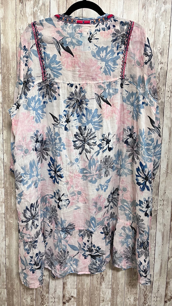 JOHNNY WAS Size XL PINK AND BLUE FLORAL Dress