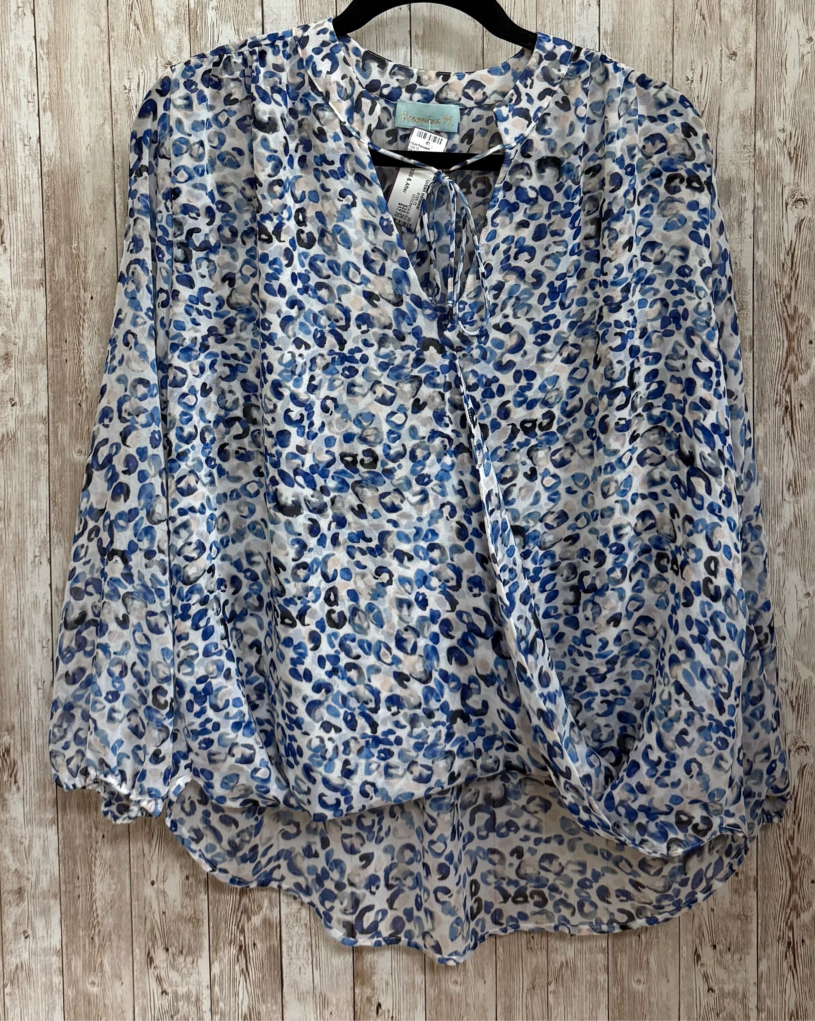Size XL VERONICA M Blue Print Top