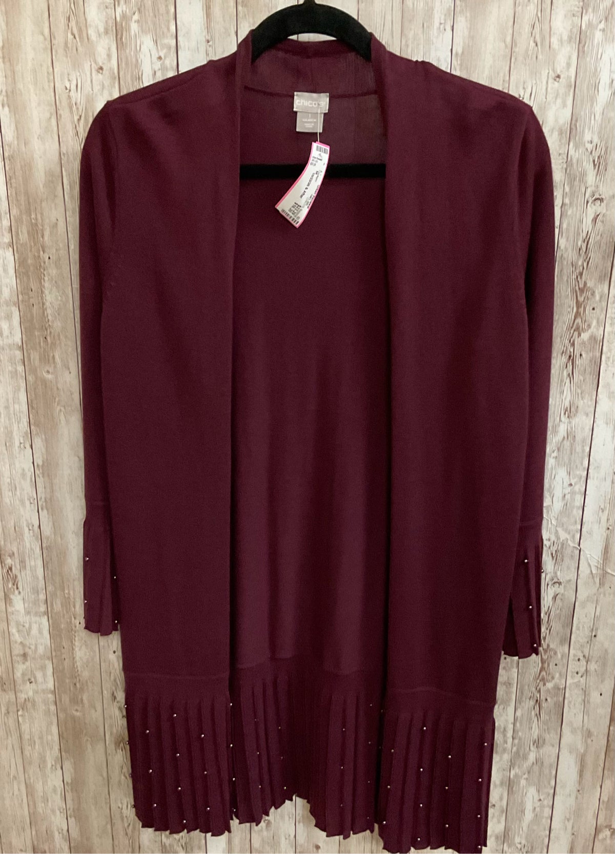 Size M CHICO'S Burgundy Cardigan