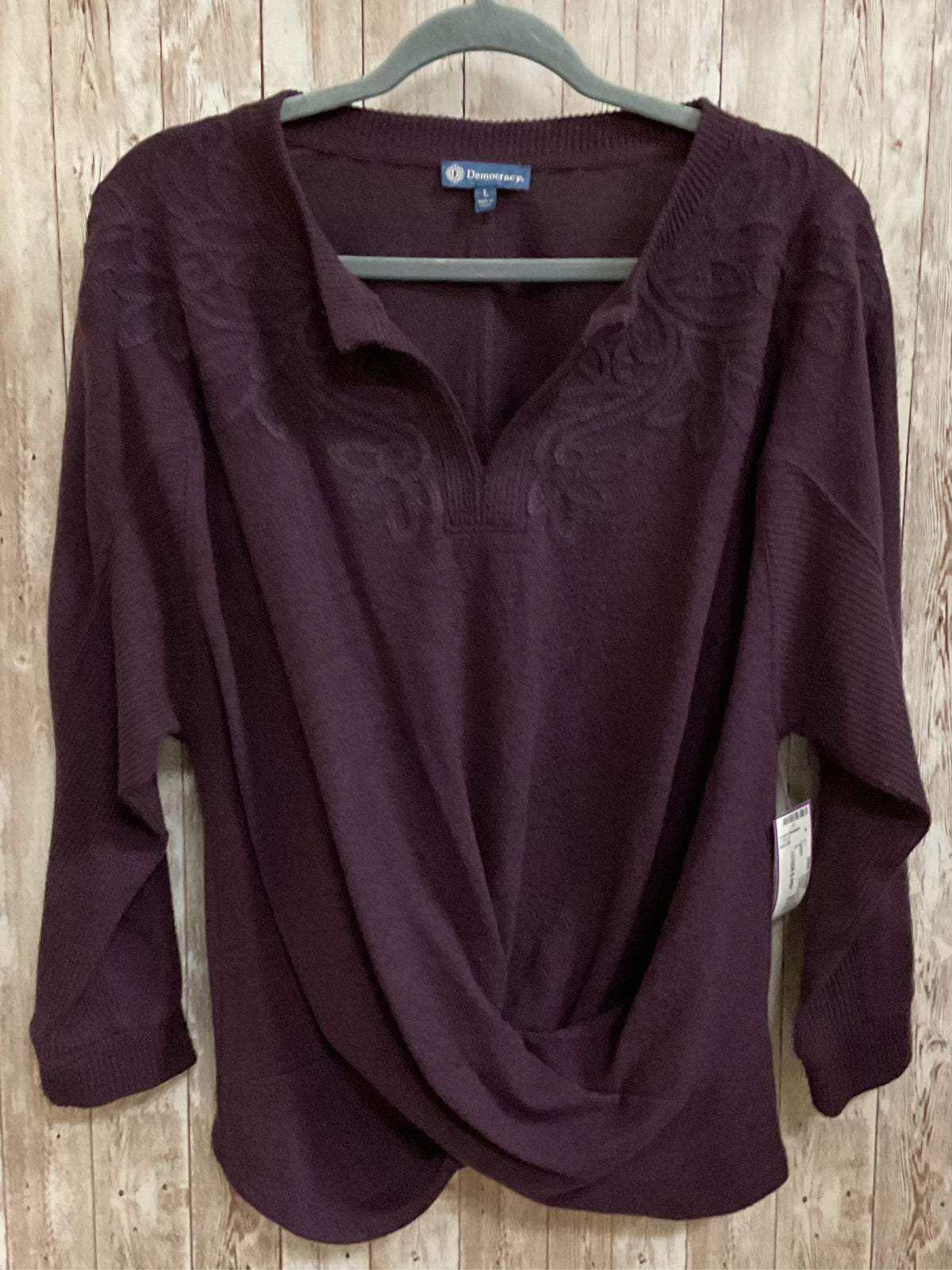 Size L DEMOCRACY Purple Sweater