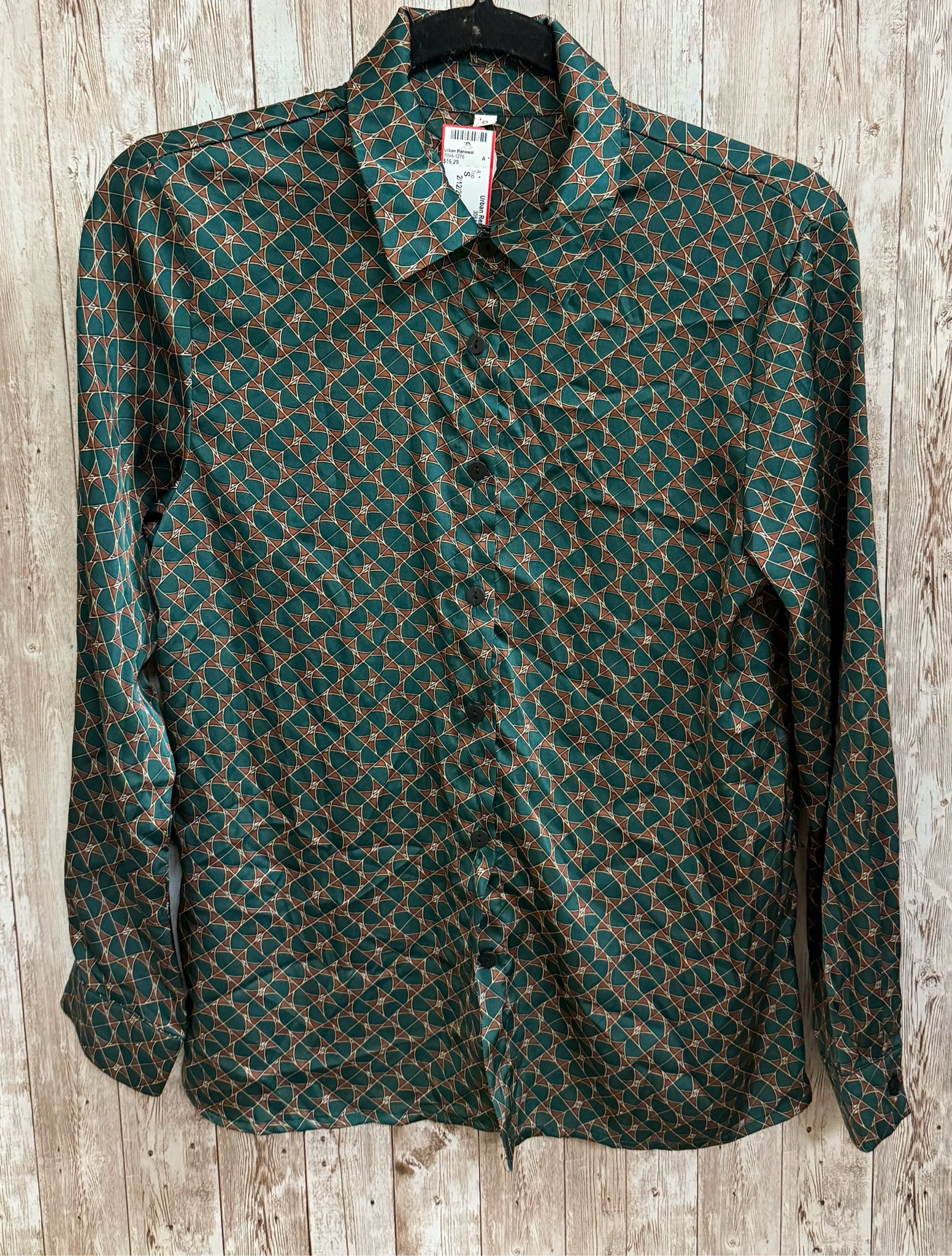 Size S NO DESIGN Green Print Top