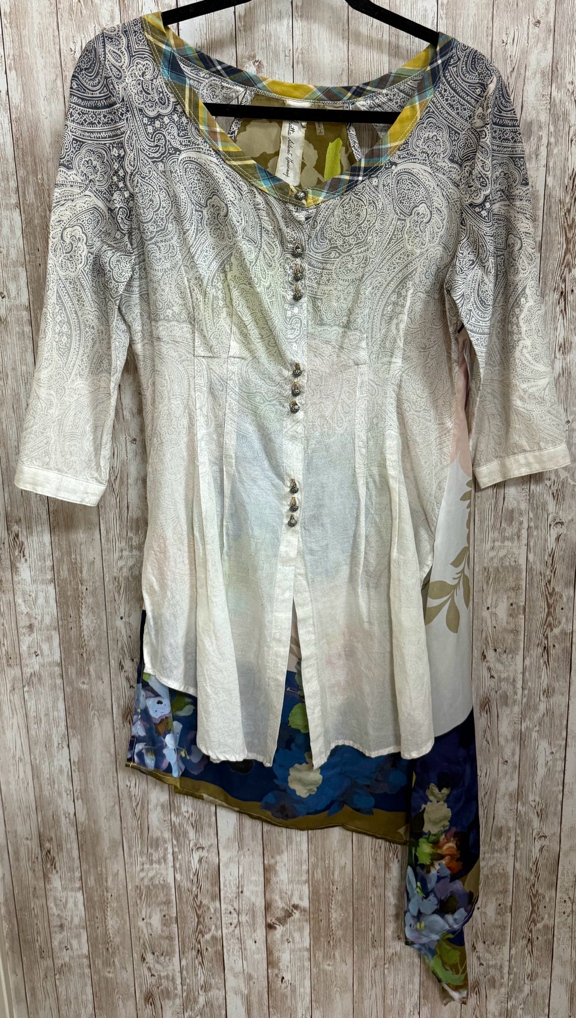 Aratta Silent Journey WHITE MULTI Women Size S Tunic