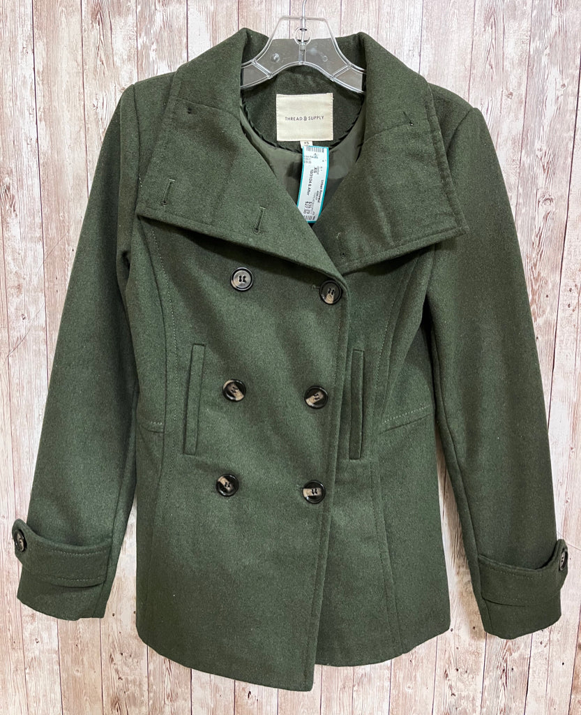 Size XS THREAD&SUPPLY Green Jacket