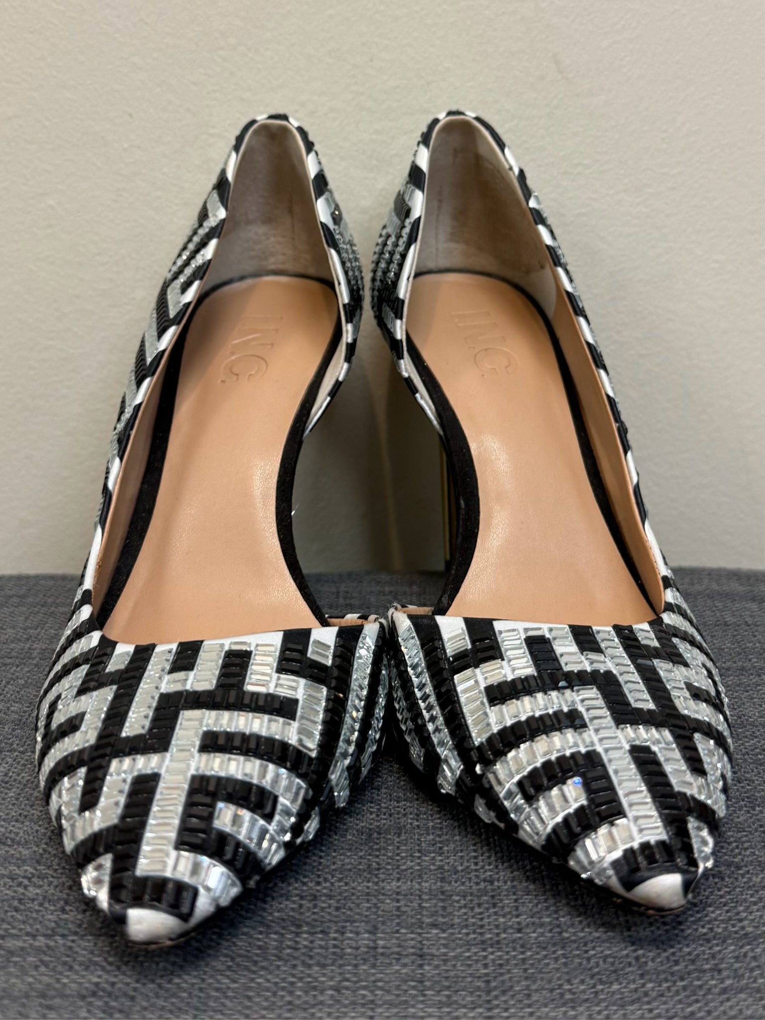 6.5 INC Black and Silver SHOES