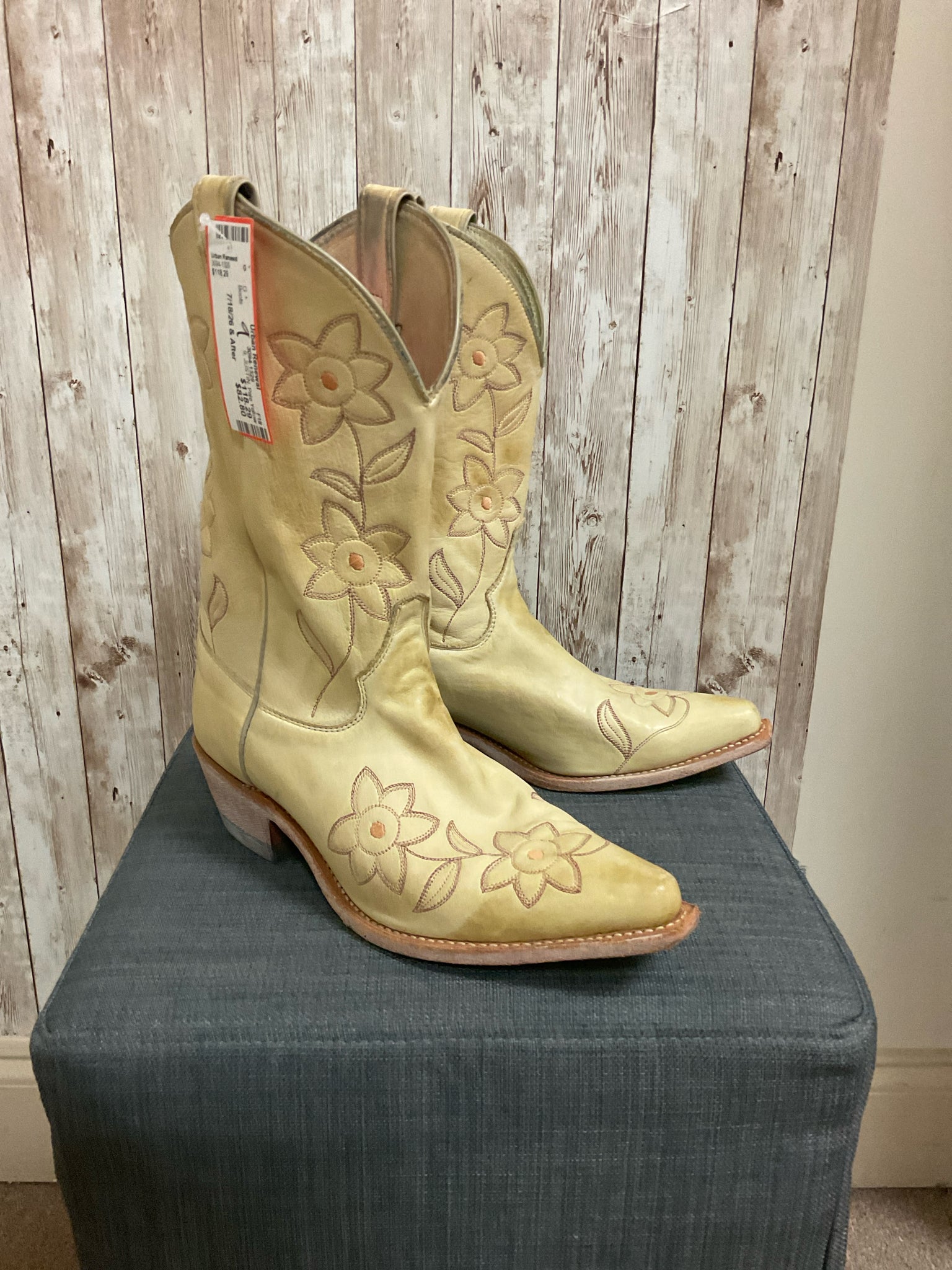 9 JUSTIN Pale Yellow Boots